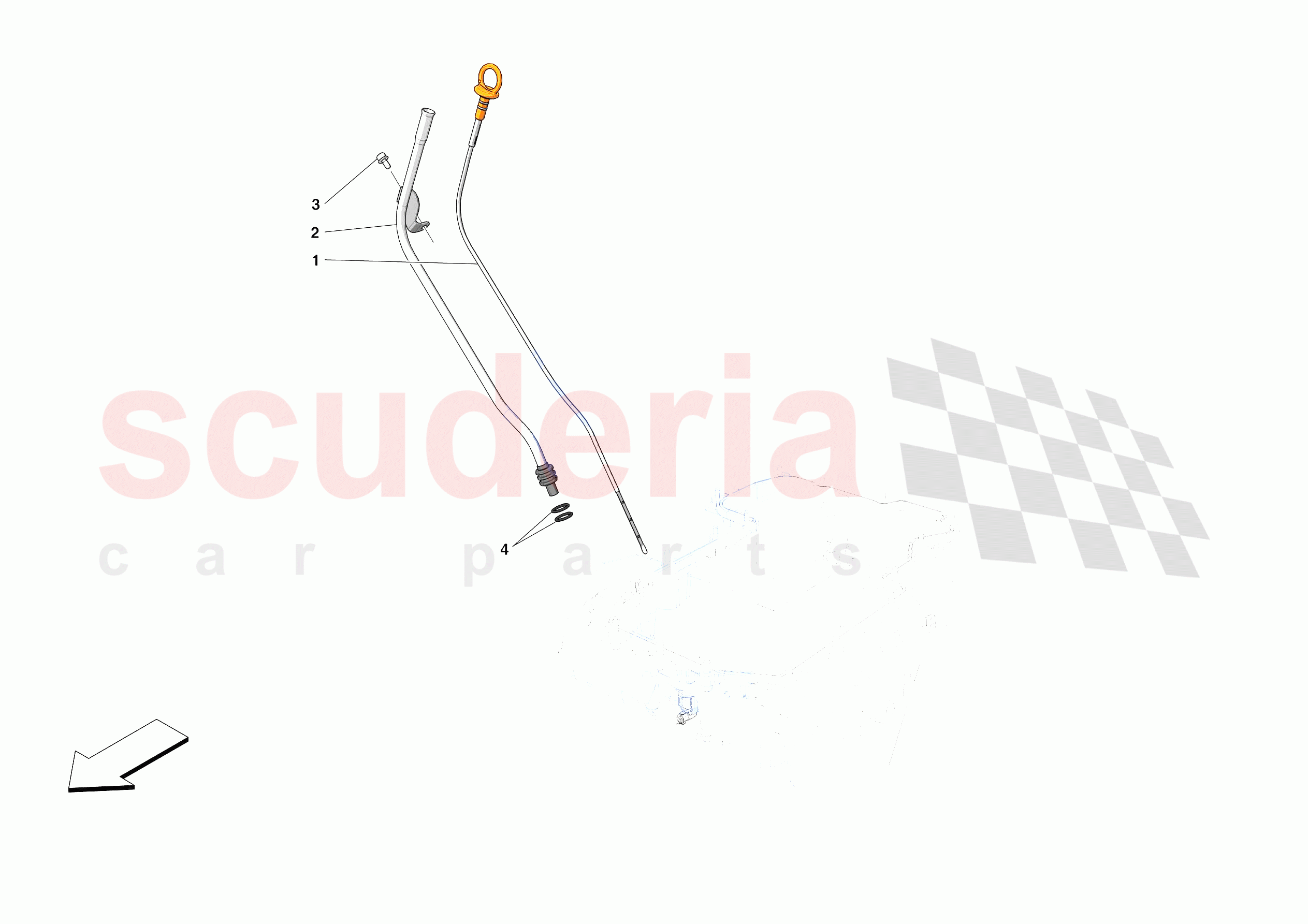 OIL PIPES AND ENGINE OIL LEVEL SENSOR of Ferrari Ferrari Roma Spider Europe