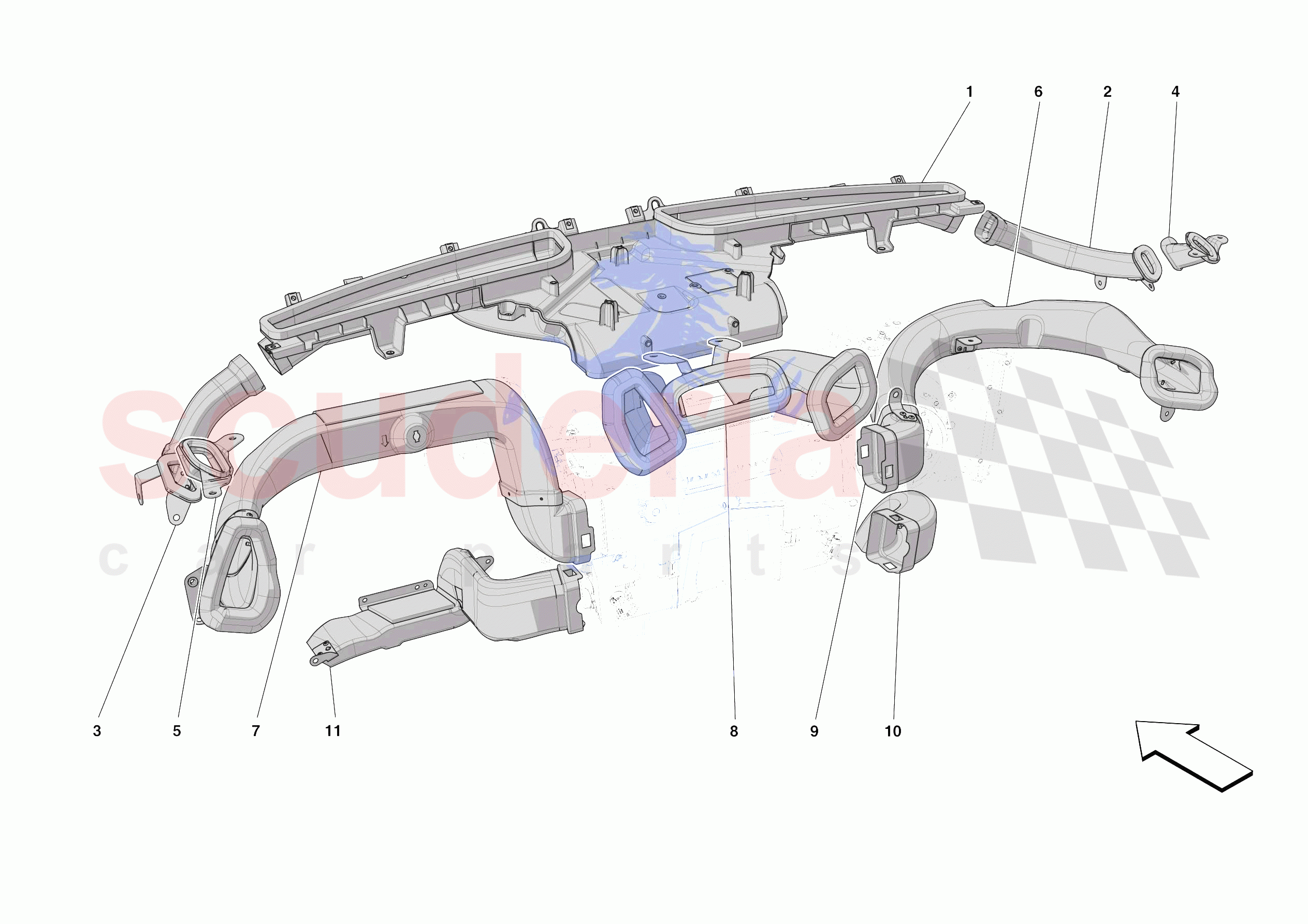 DASHBOARD - DUCTS -NOT FOR RHD- of Ferrari Ferrari Roma Spider Europe