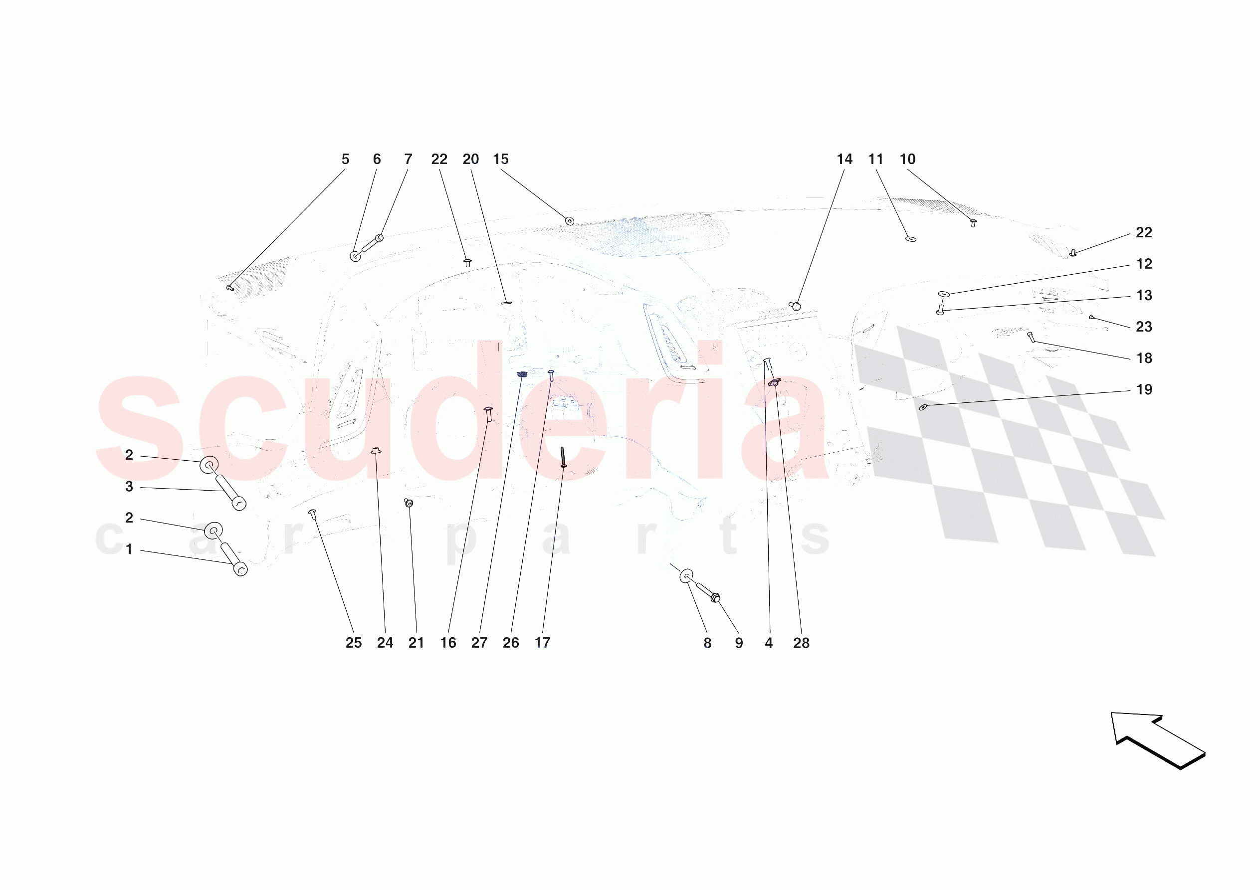 DASHBOARD - FASTENERS of Ferrari Ferrari Roma Spider Europe