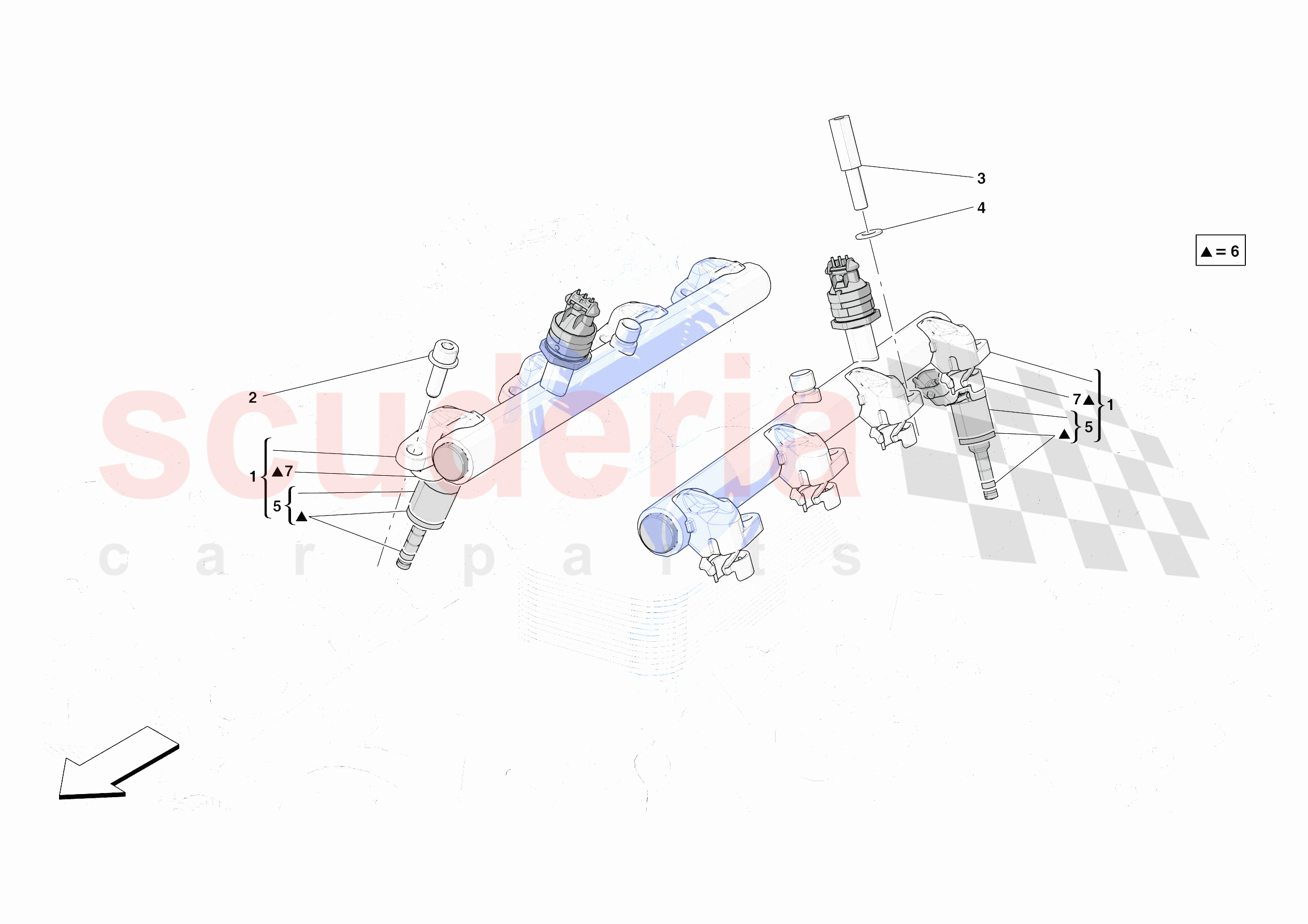 INJECTOR PIPES of Ferrari Ferrari Roma Spider Europe RH