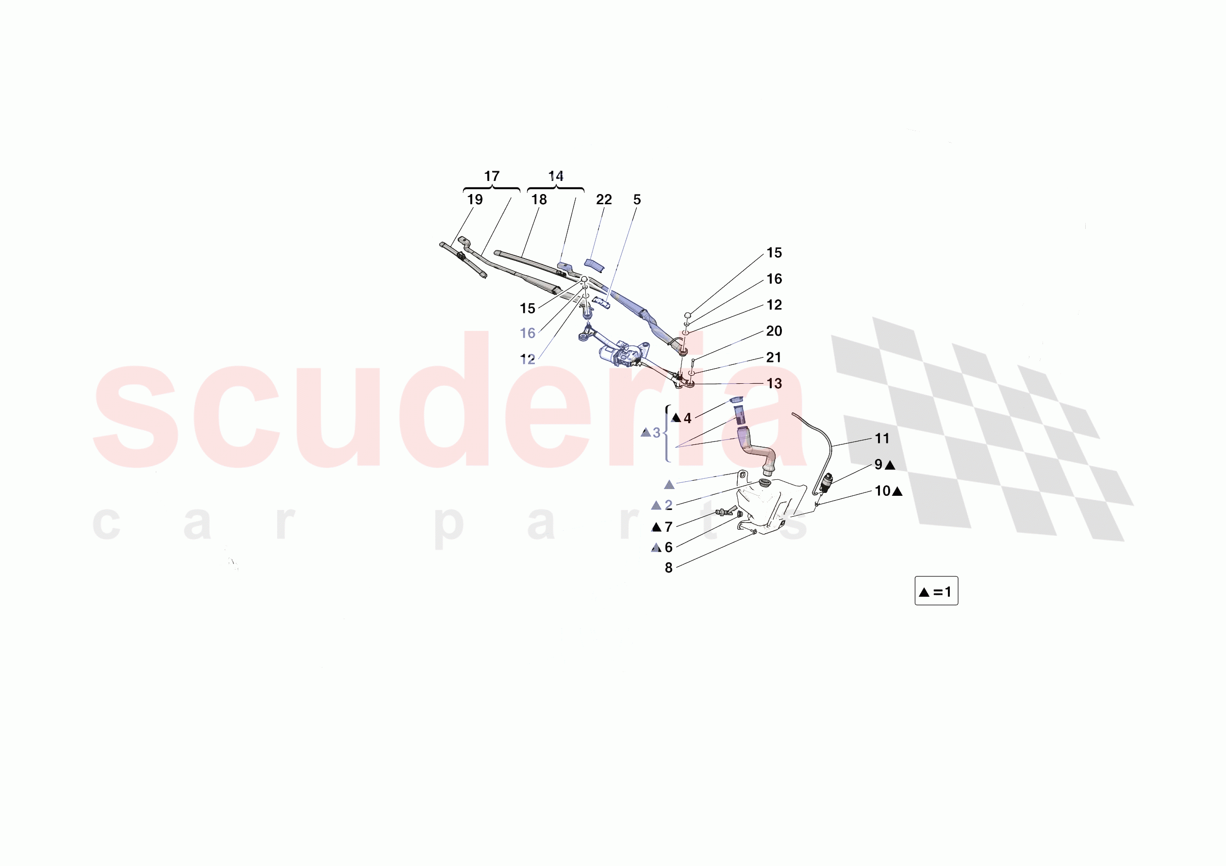 WIPERS AND HEADLAMP WASHERS of Ferrari Ferrari Roma Spider Europe RH