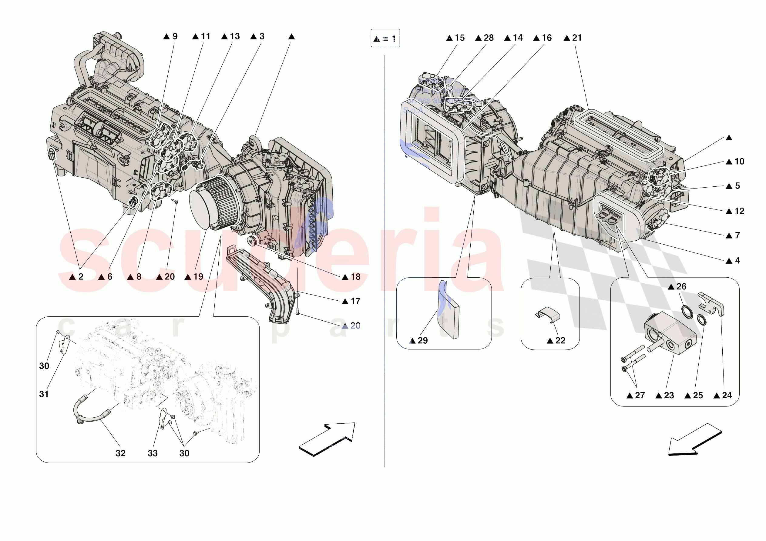 A/C SYSTEM - EVAPORATOR of Ferrari Ferrari Roma Spider Europe RH