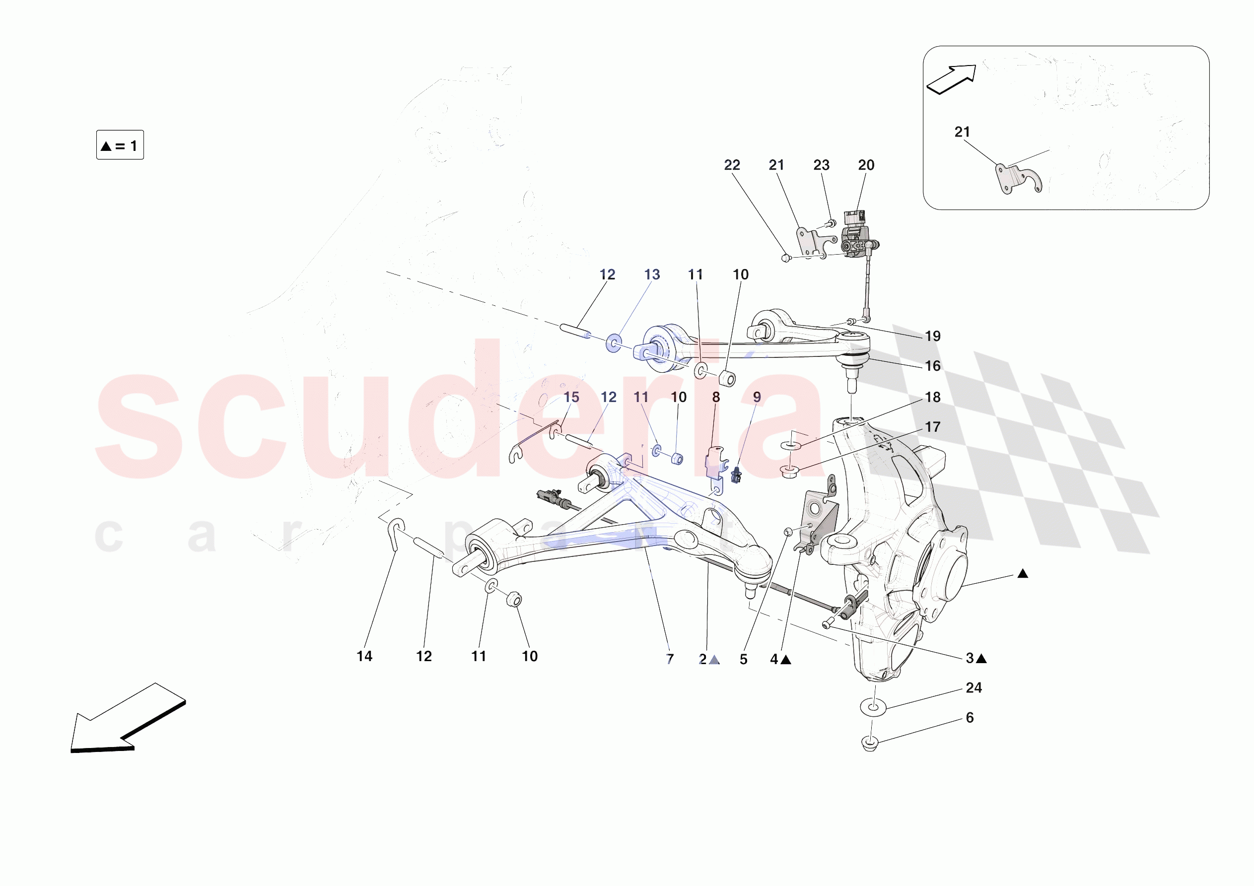 FRONT SUSPENSION - ARMS of Ferrari Ferrari Roma Spider USA