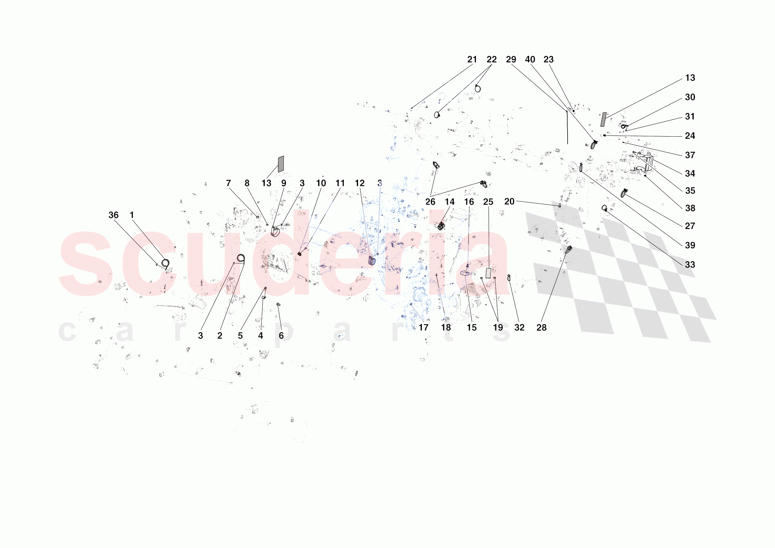 VARIOUS FASTENINGS FOR THE ELECTRICAL SYSTEM of Ferrari Ferrari Roma Spider USA