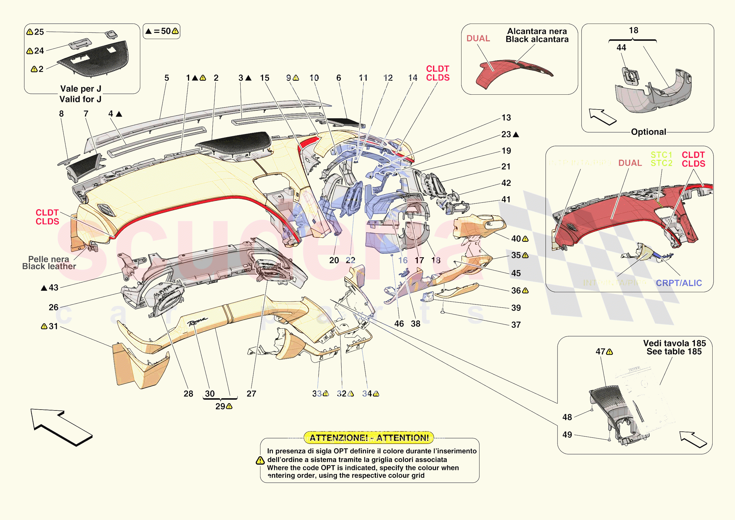 DASHBOARD - TRIM -APPLICABLE FOR RHD- of Ferrari Ferrari Roma USA