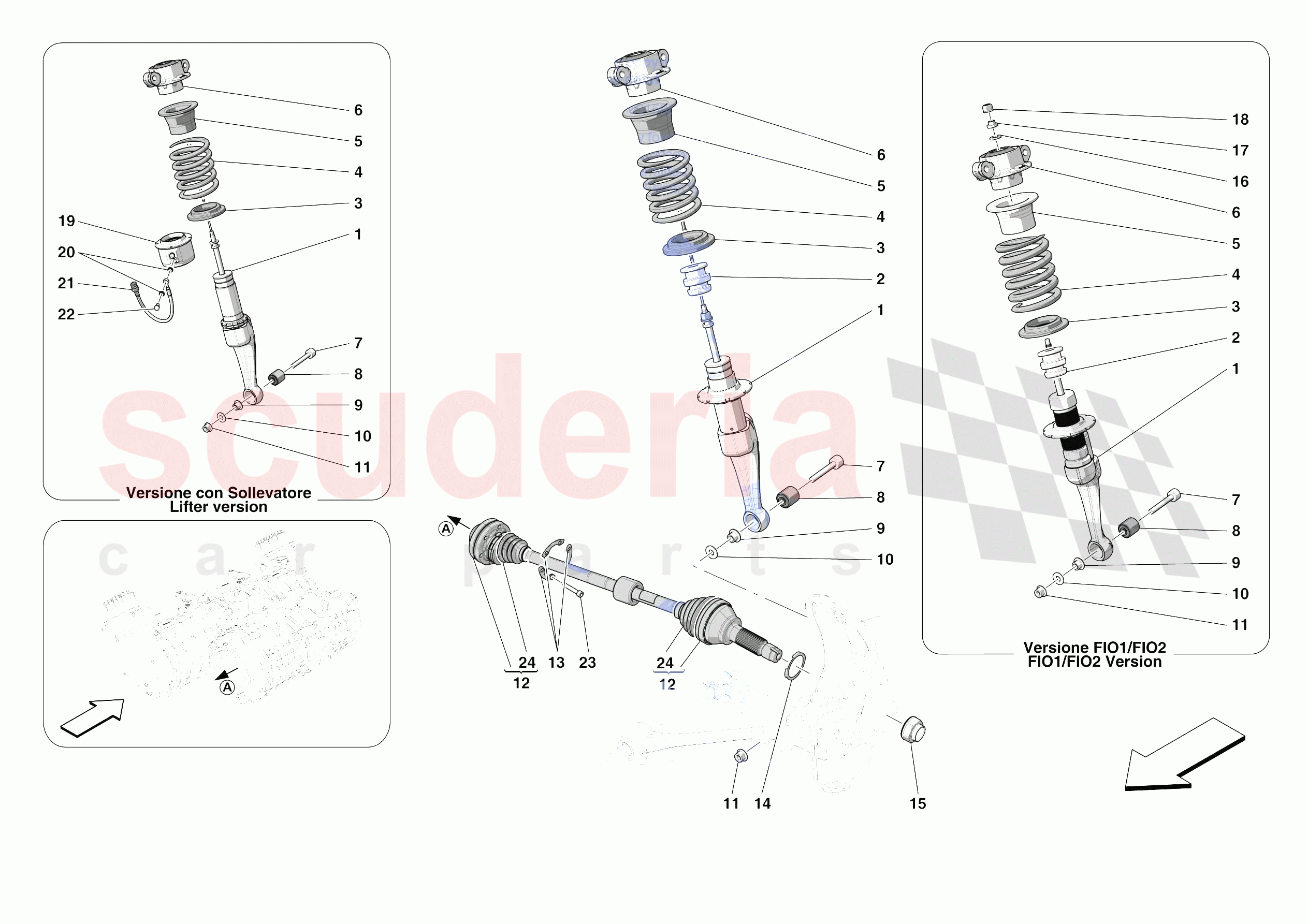 FRONT SUSPENSION - SHOCK ABSORBERS of Ferrari Ferrari SF90 Spider Europe RH