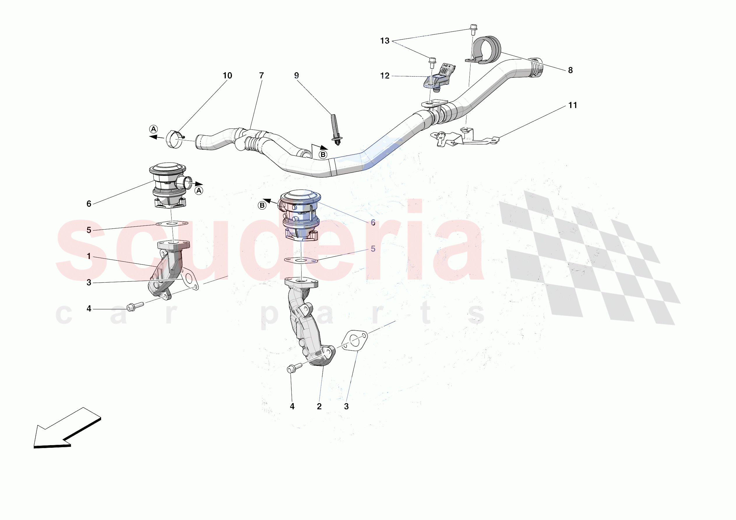 EMISSIONS CONTROL SYSTEM PIPES AND VALVES of Ferrari Ferrari SF90 Spider USA