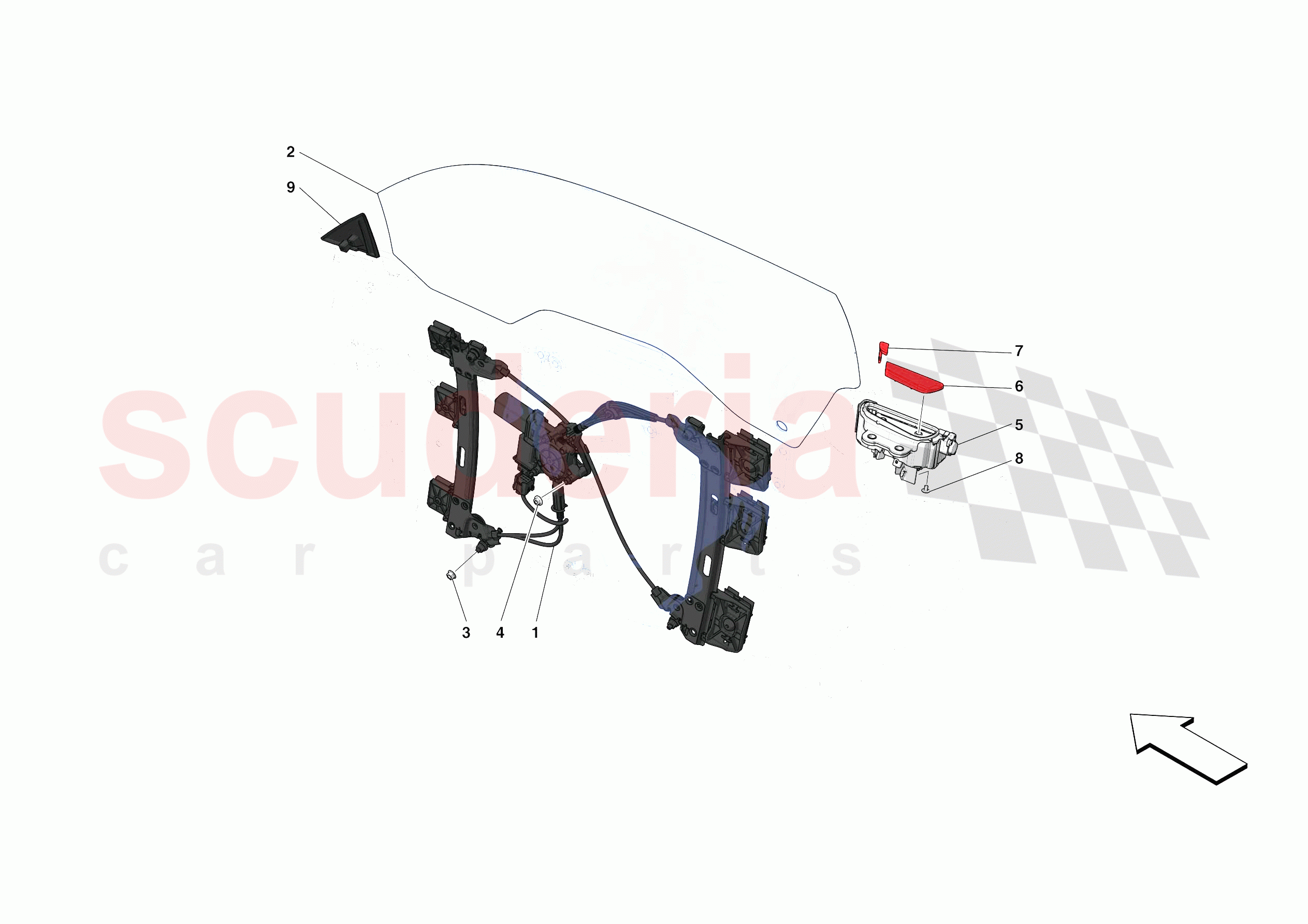 DOORS - WINDOW AND WINDOW LIFTER of Ferrari Ferrari SF90 Stradale Europe
