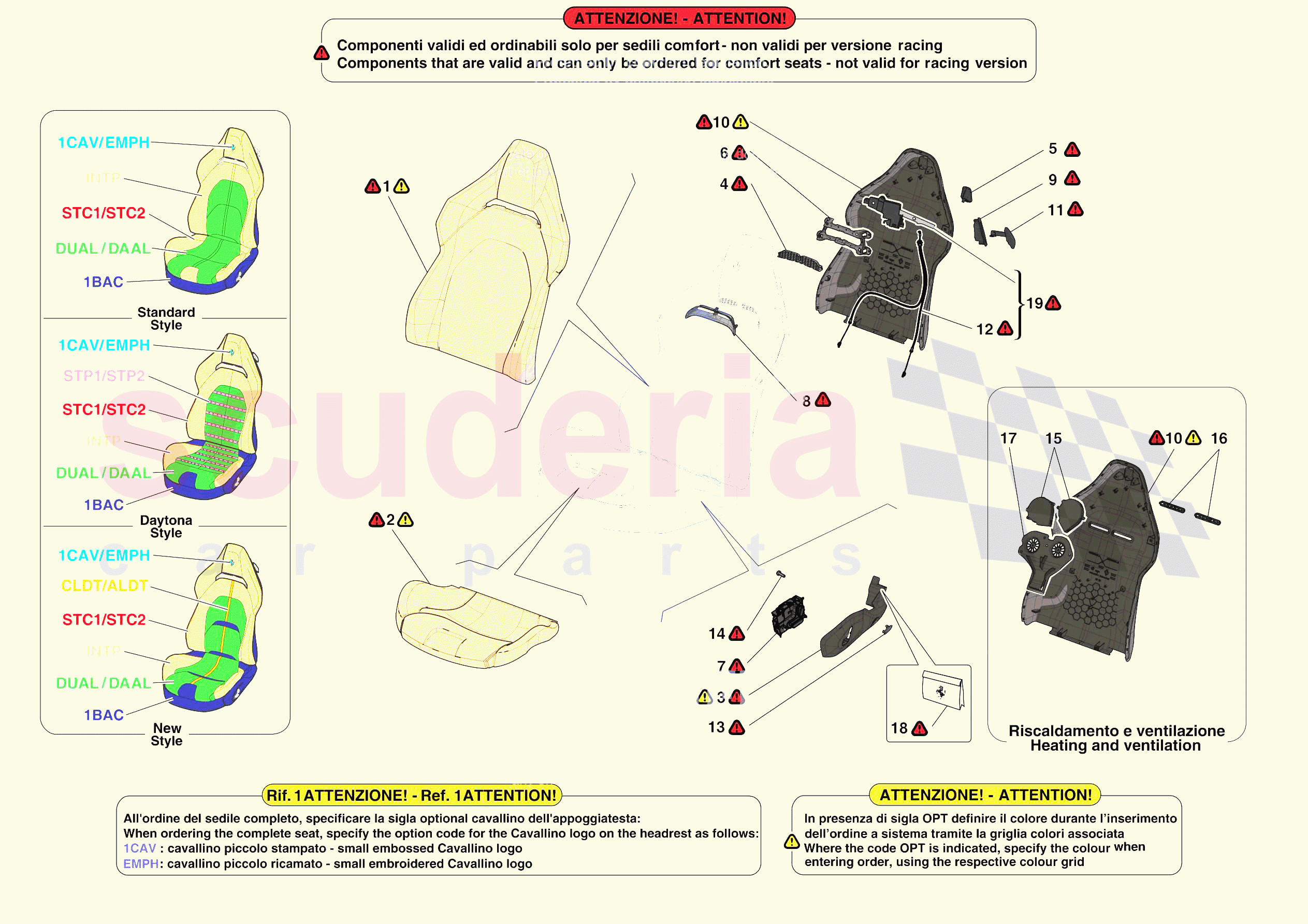 FRONT SEATS - SEAT TRIMS of Ferrari Ferrari SF90 Stradale Europe