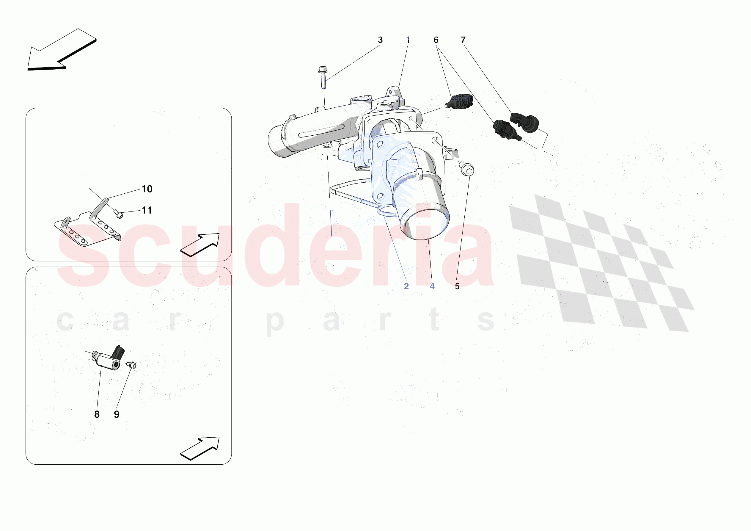 ENGINE TEMPERATURE AND PRESSURE REGULATORS of Ferrari Ferrari SF90 Stradale Europe RH