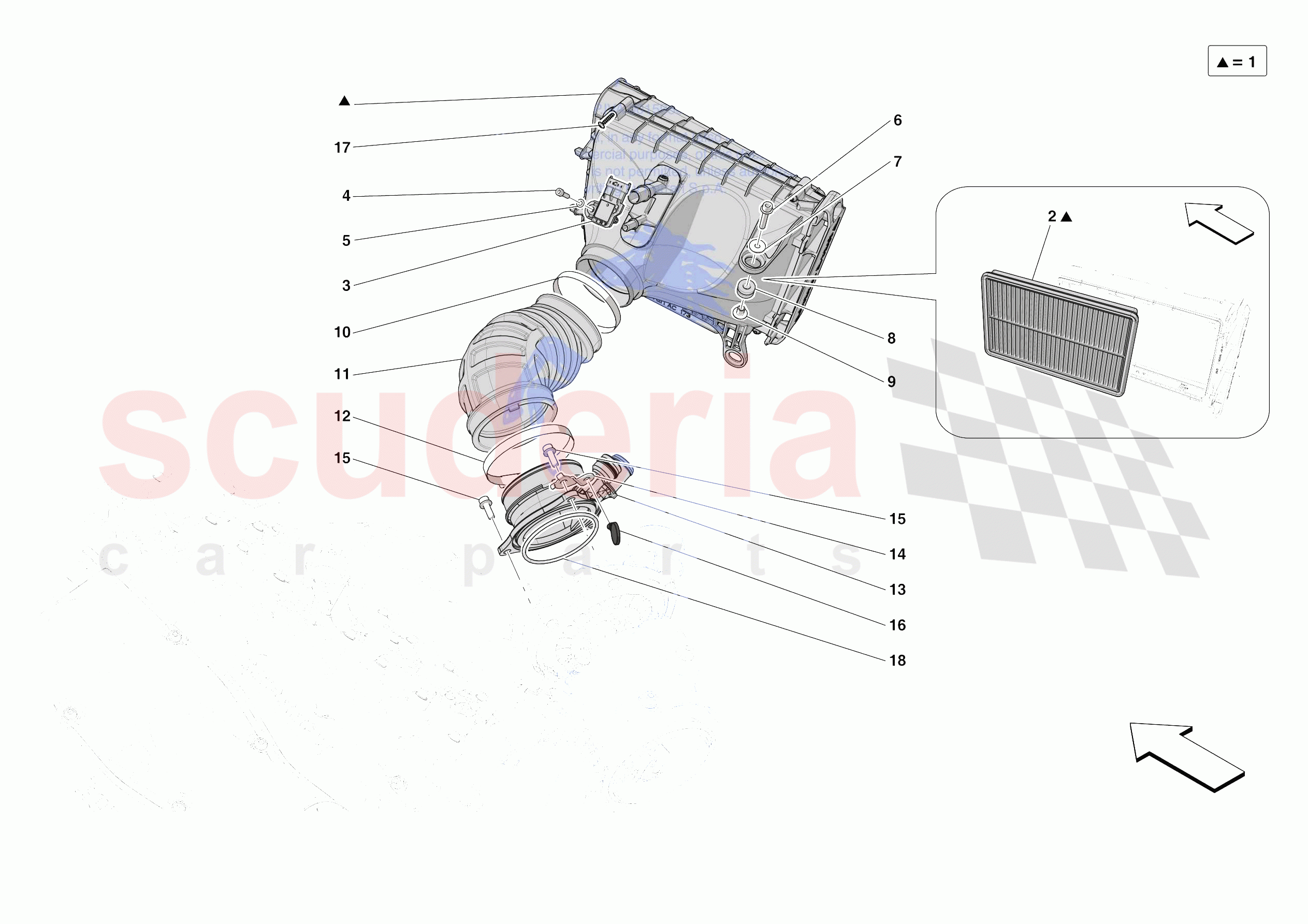 AIR FILTER, AIR INTAKE AND DUCTS of Ferrari Ferrari SF90 Stradale Europe RH