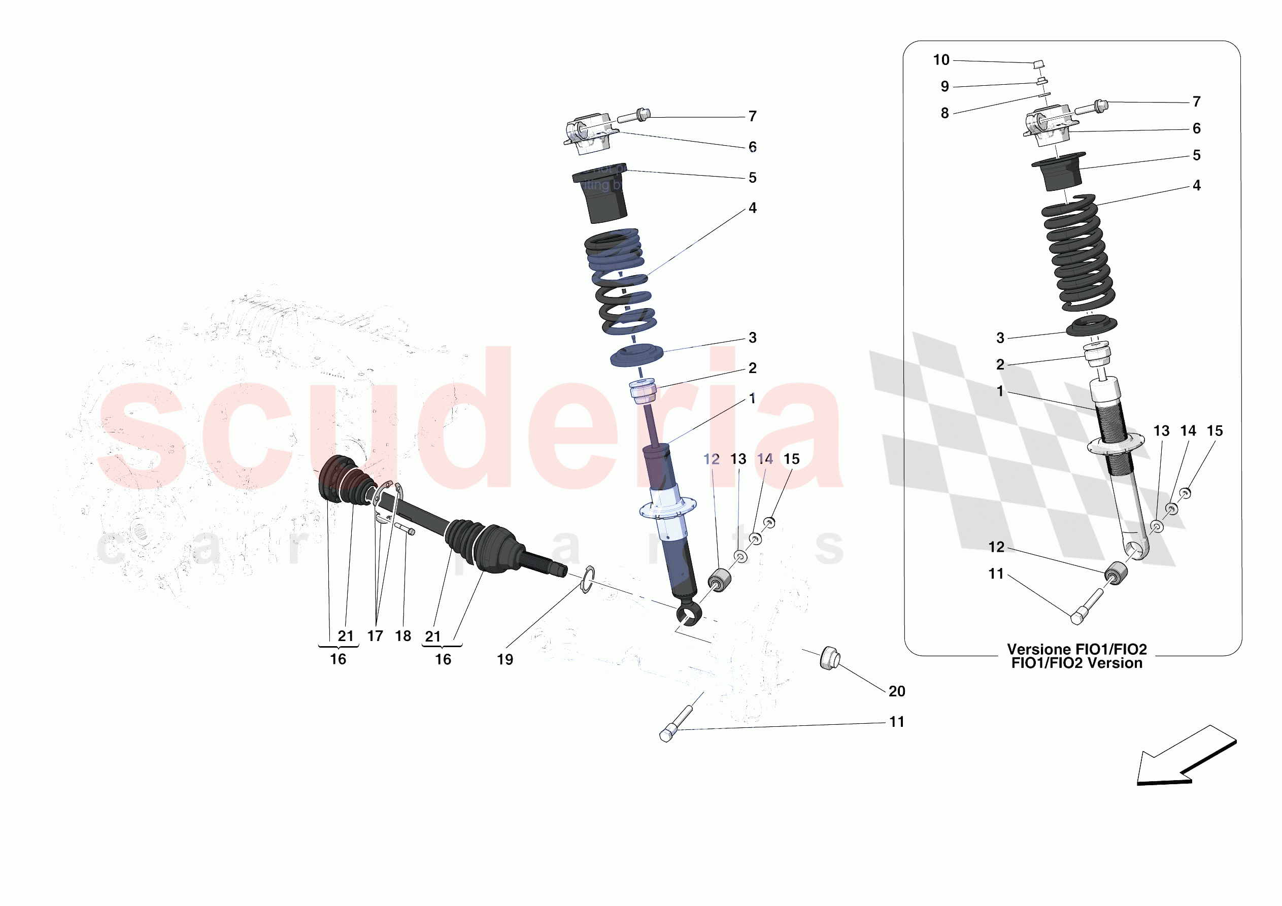 REAR SUSPENSION - SHOCK ABSORBERS of Ferrari Ferrari SF90 Stradale Europe RH