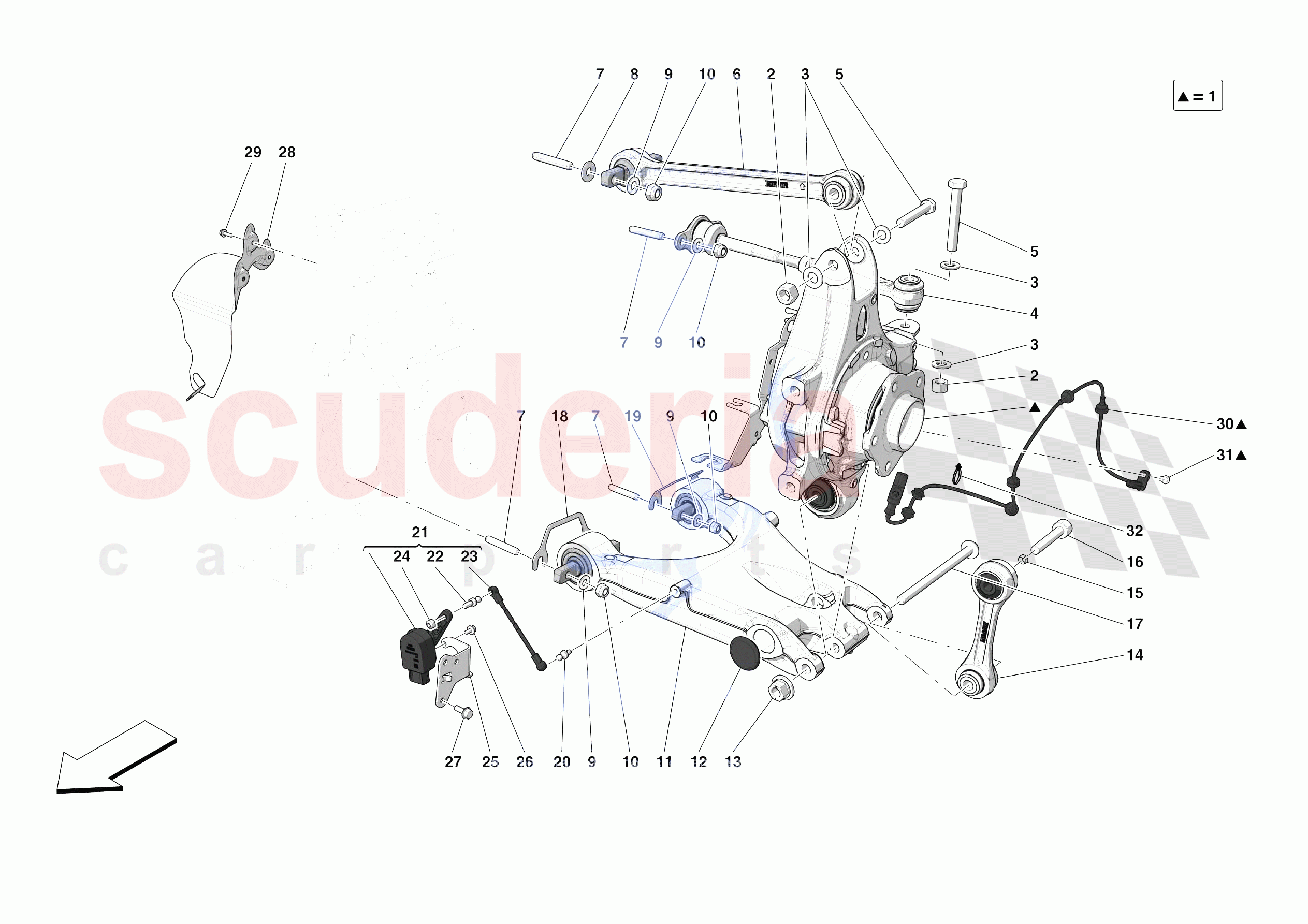 REAR SUSPENSION - ARMS of Ferrari Ferrari SF90 Stradale Europe RH