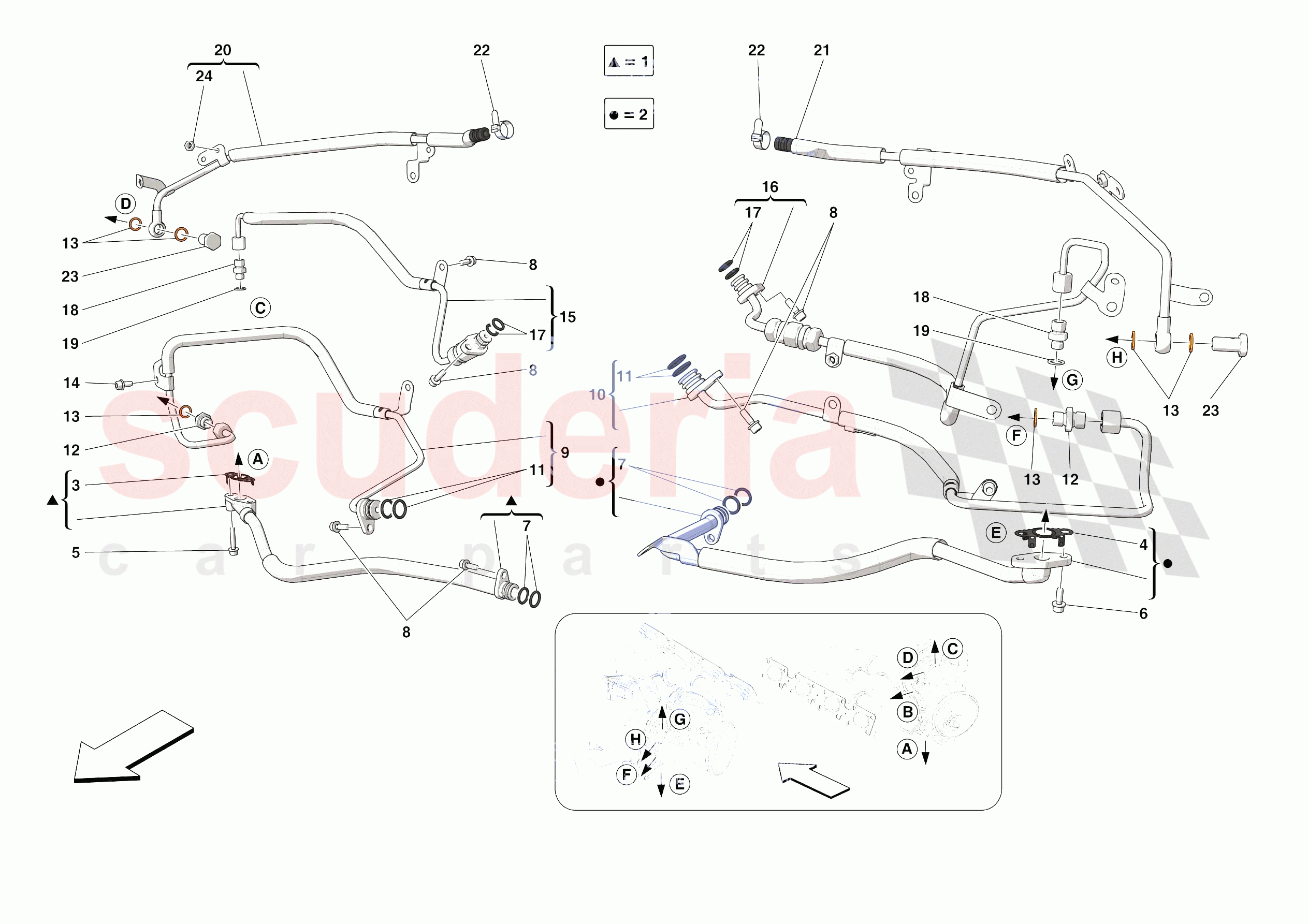 FORCED INDUCTION SYSTEM PIPES of Ferrari Ferrari SF90 Stradale USA