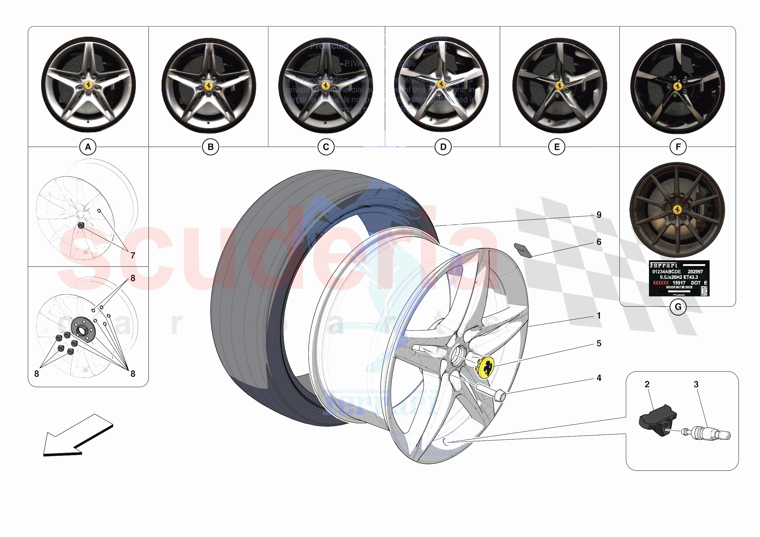 COMPLETE WHEELS of Ferrari Ferrari SF90 Stradale USA