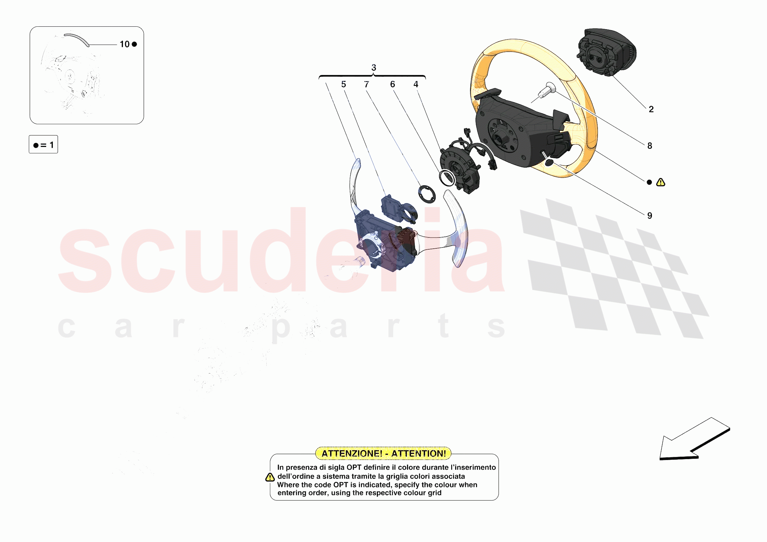 STEERING WHEEL AND STEERING SYSTEM - STEERING WHEEL AND AIRBAG of Ferrari Ferrari SF90 Stradale USA