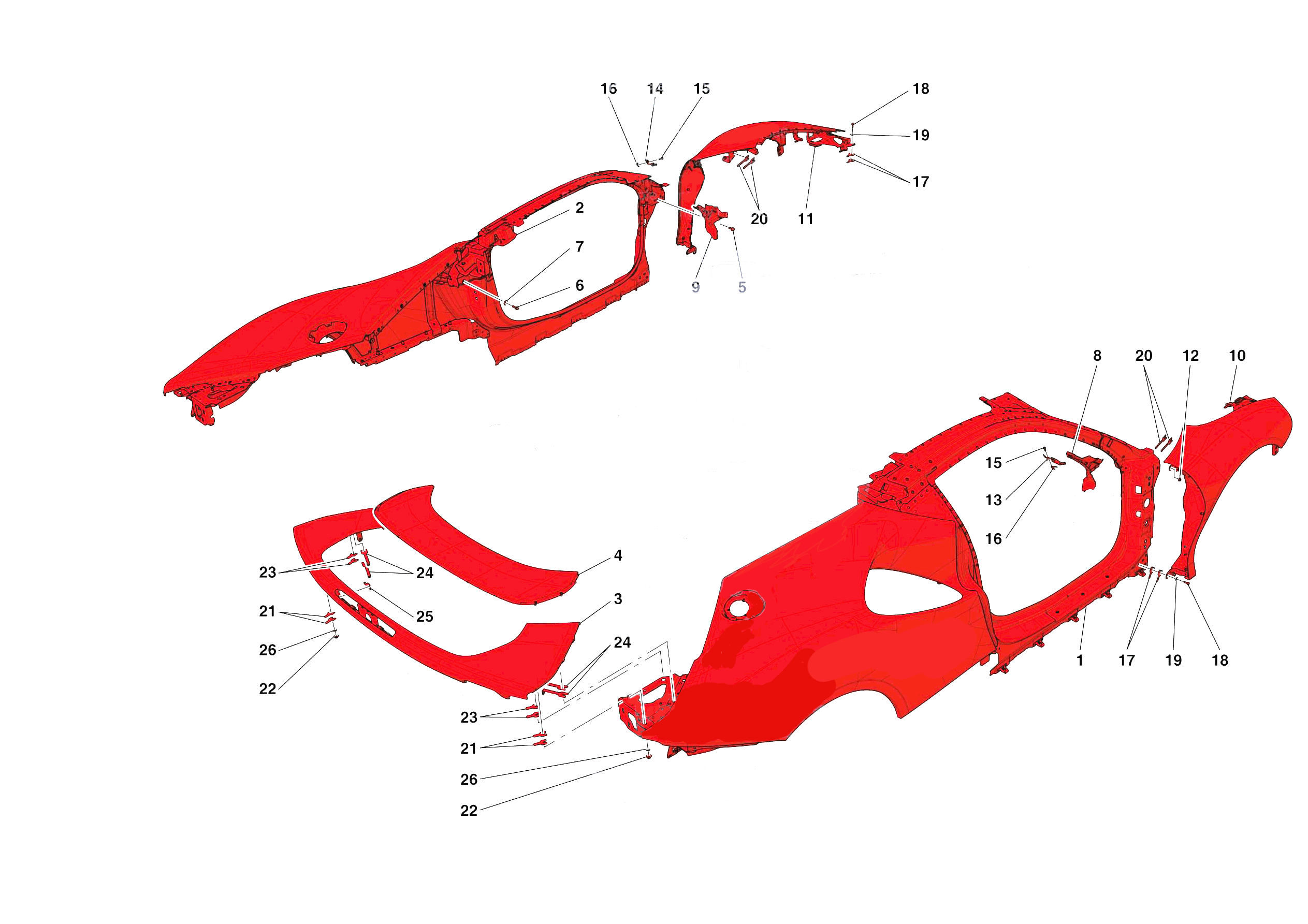LATERAL OUTER BODYSHELL of Ferrari Ferrari SF90 Stradale USA