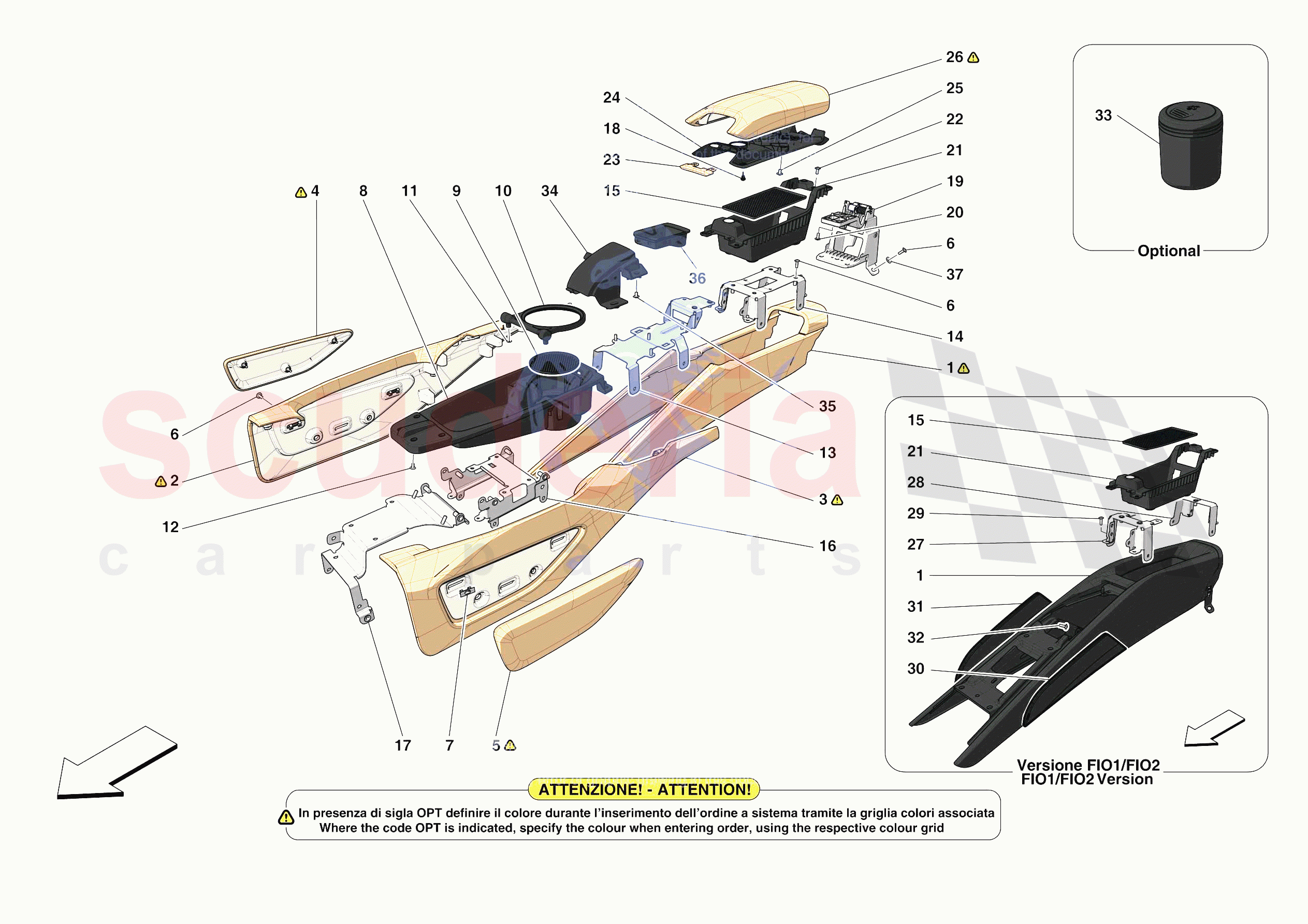 CENTRE TUNNEL AND CONSOLE of Ferrari Ferrari SF90 Stradale USA