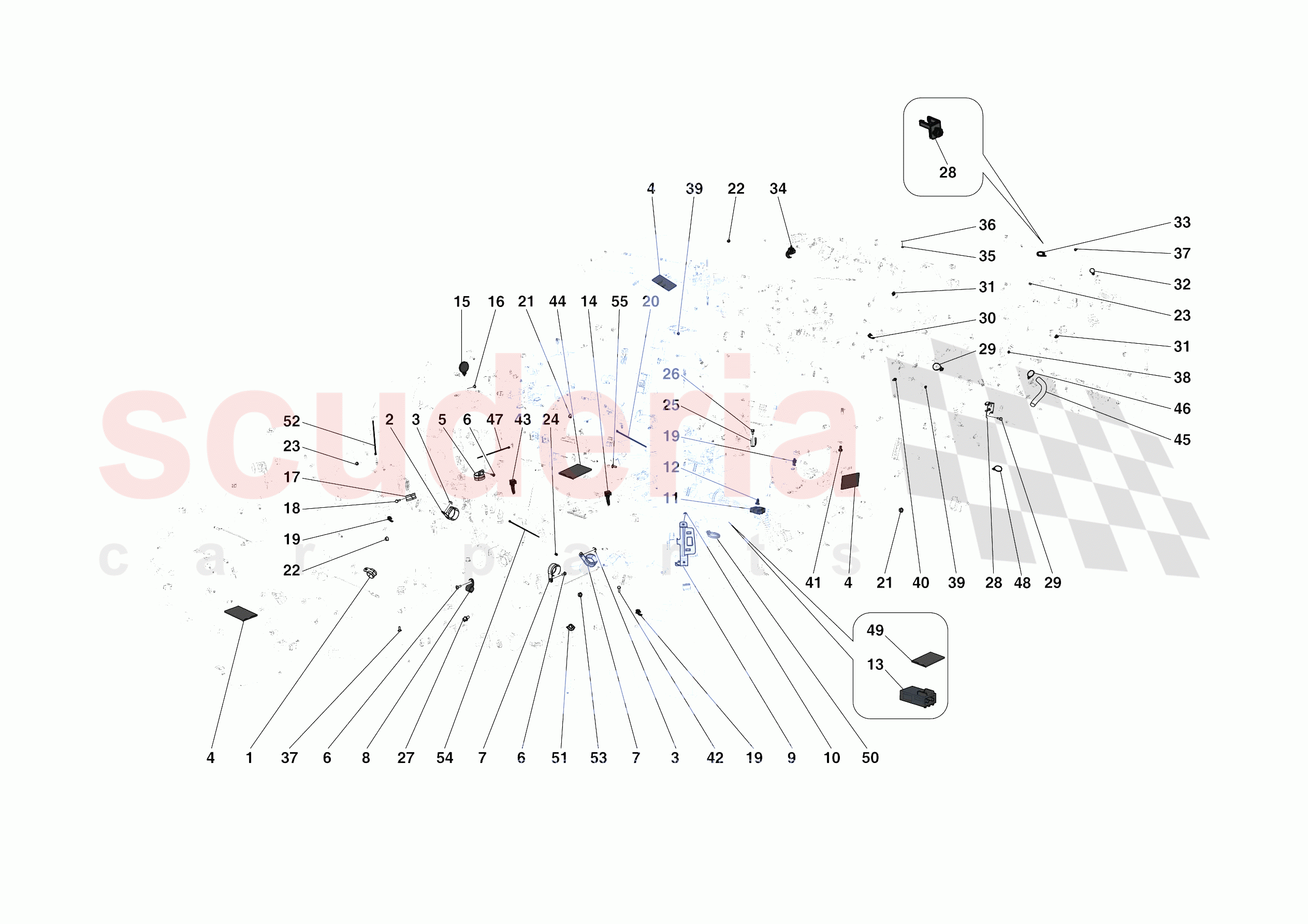 VARIOUS FASTENINGS FOR THE ELECTRICAL SYSTEM of Ferrari Ferrari SF90 Stradale USA