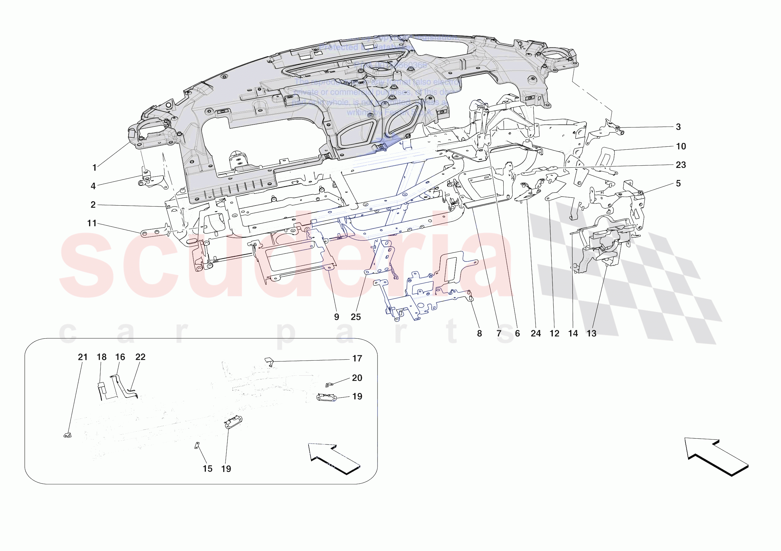DASHBOARD - SUBSTRUCTURE -APPLICABLE FOR RHD- of Ferrari Ferrari SF90 XX Spider Europe