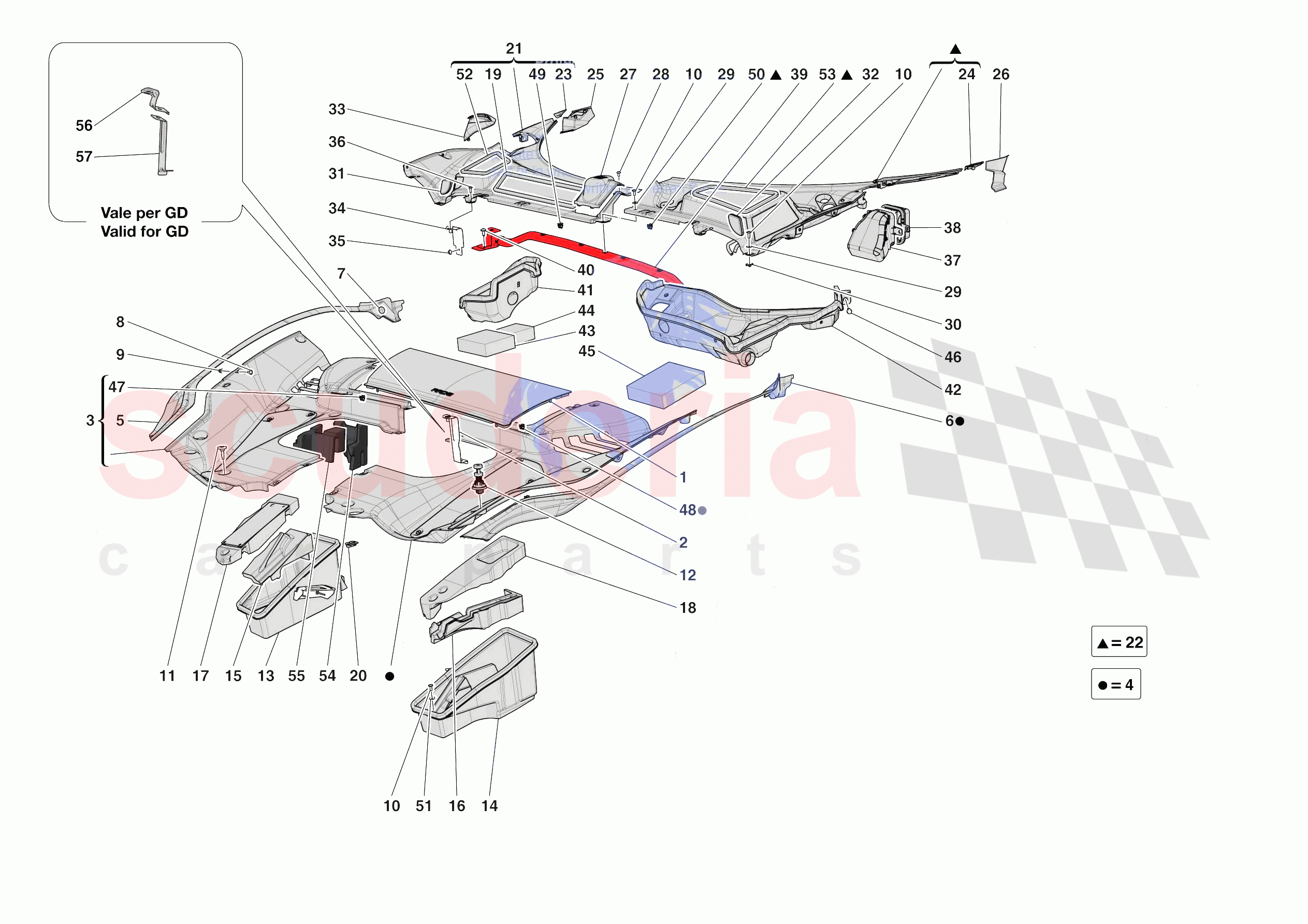 FRONT SUBSTRUCTURE TRIM of Ferrari Ferrari SF90 XX Spider Europe RH