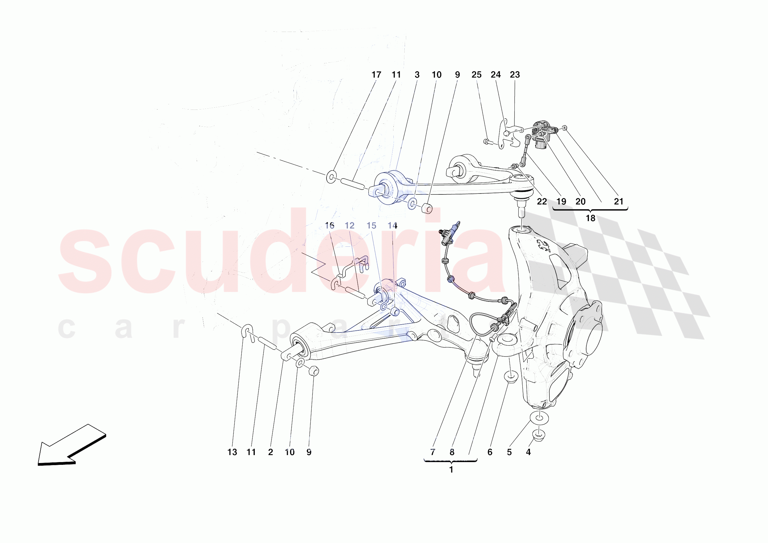 FRONT SUSPENSION - ARMS of Ferrari Ferrari SF90 XX Spider USA