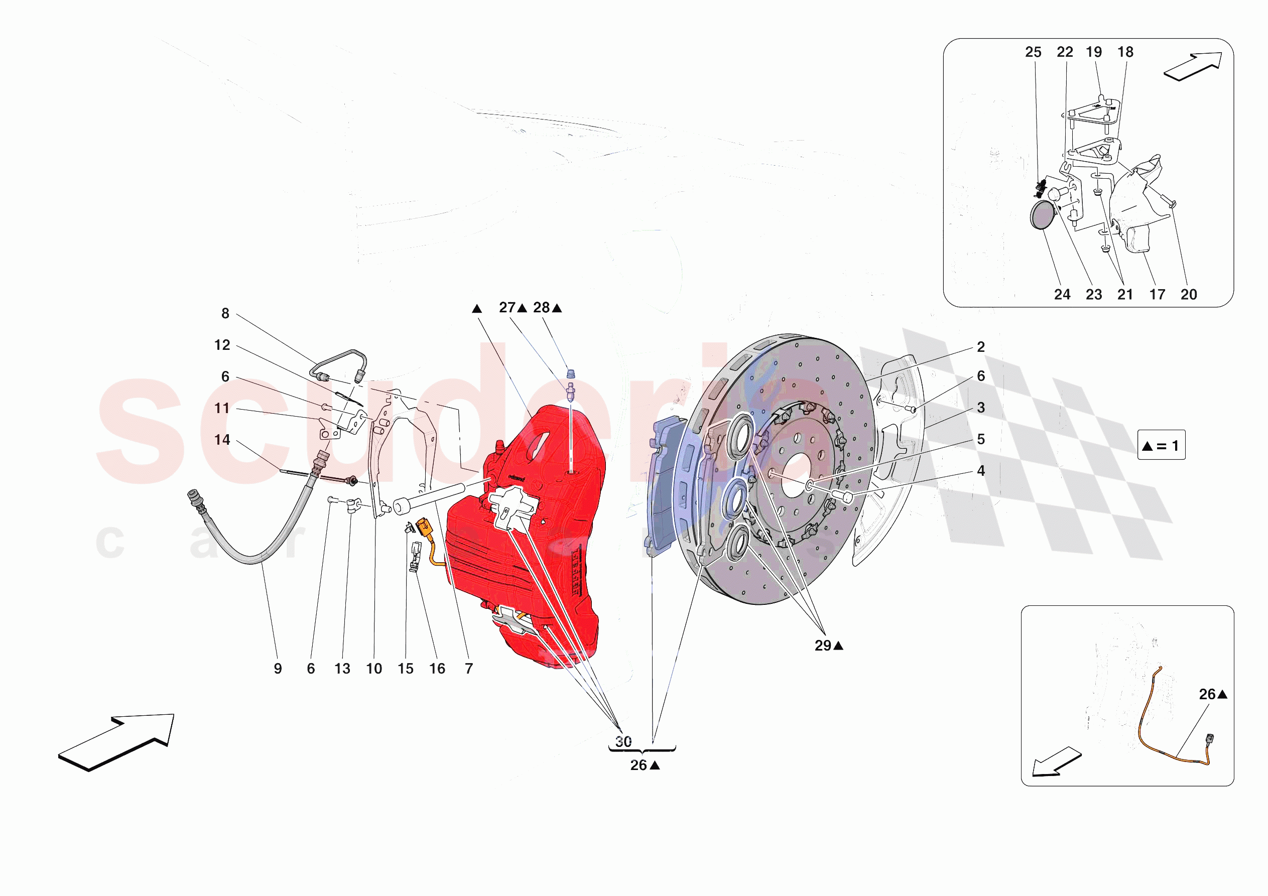 FRONT SUSPENSION - CALLIPERS AND DISCS of Ferrari Ferrari SF90 XX Stradale Europe