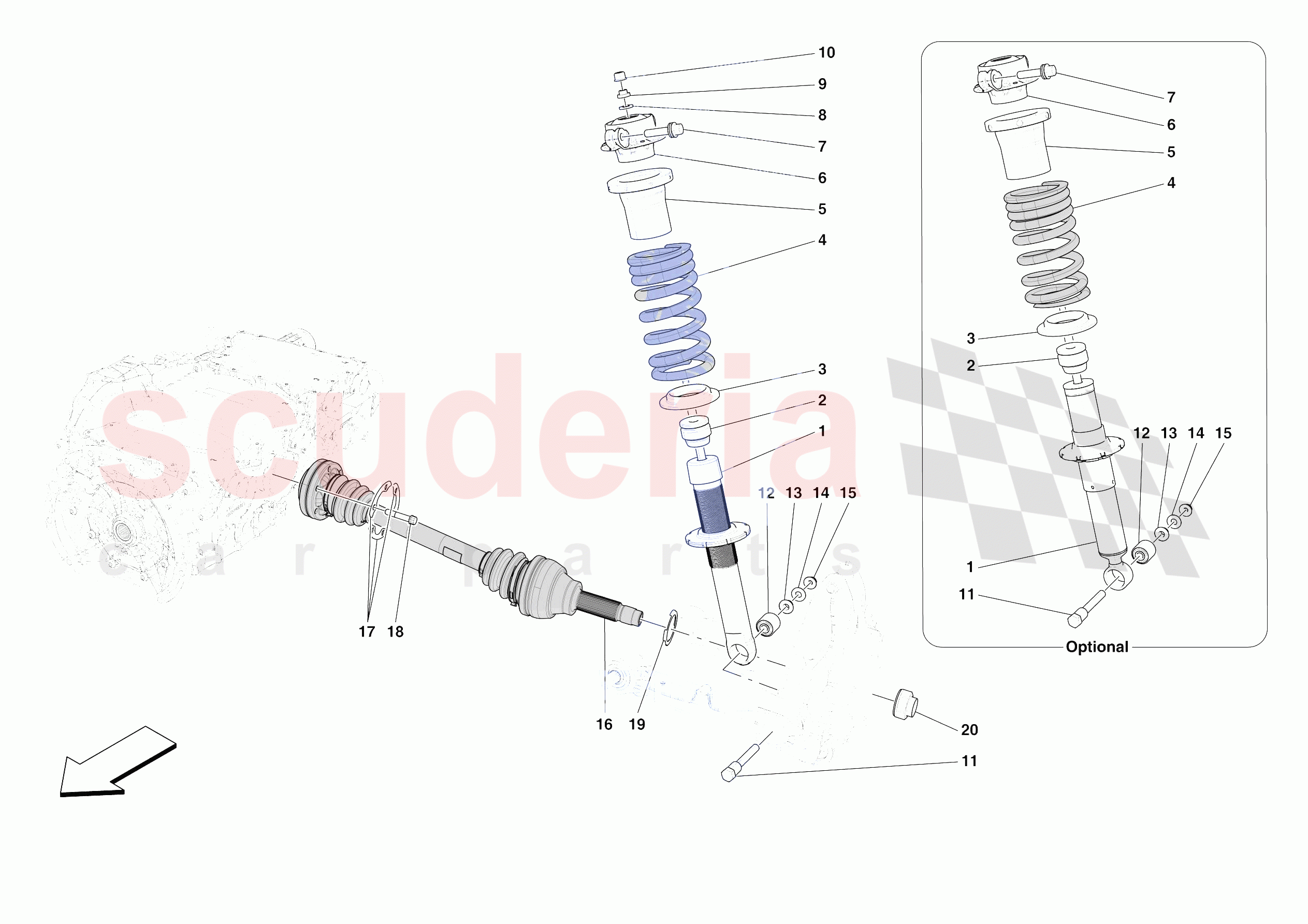 REAR SUSPENSION - SHOCK ABSORBERS of Ferrari Ferrari SF90 XX Stradale Europe