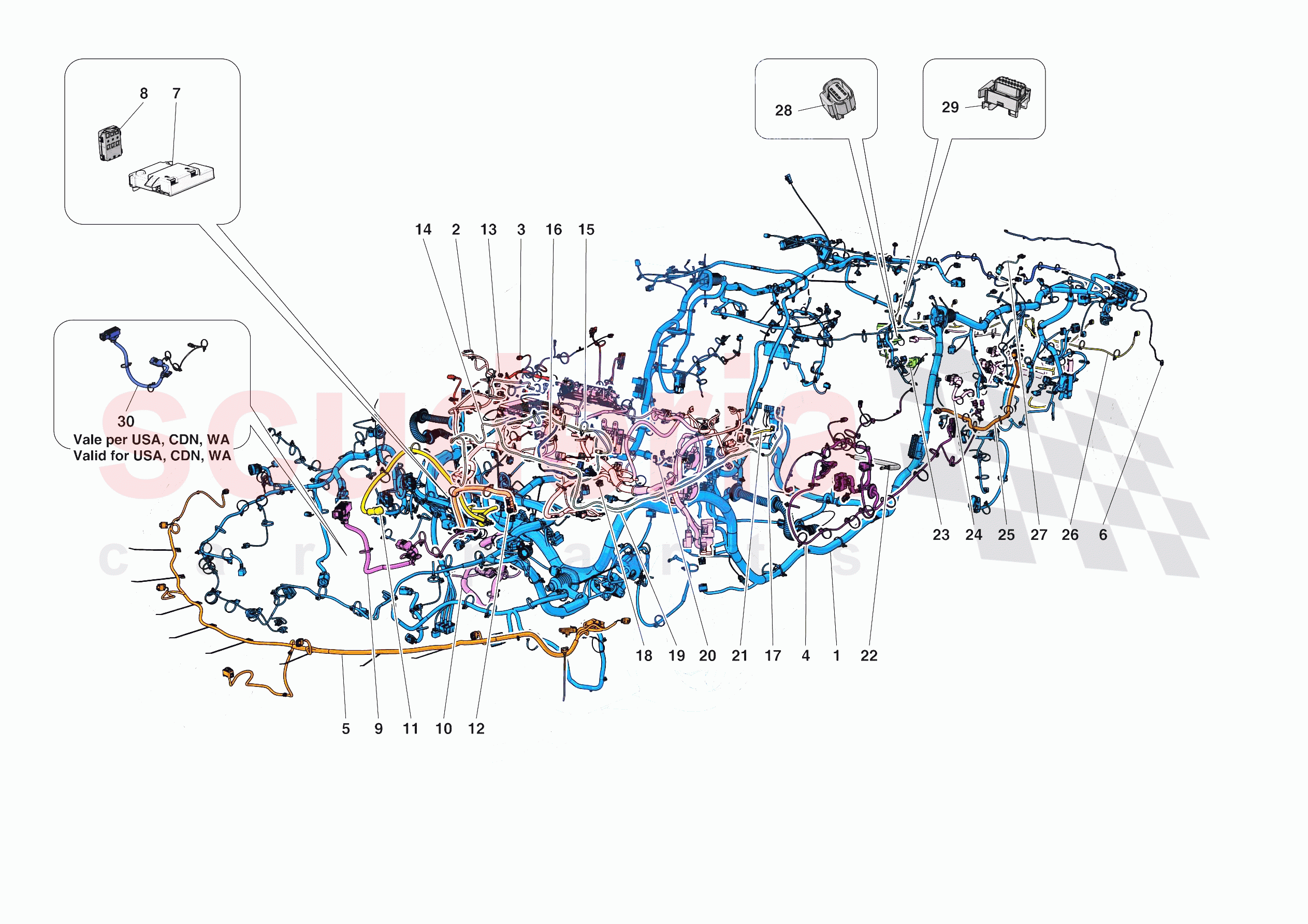 LOW VOLTAGE WIRING HARNESSES of Ferrari Ferrari SF90 XX Stradale Europe