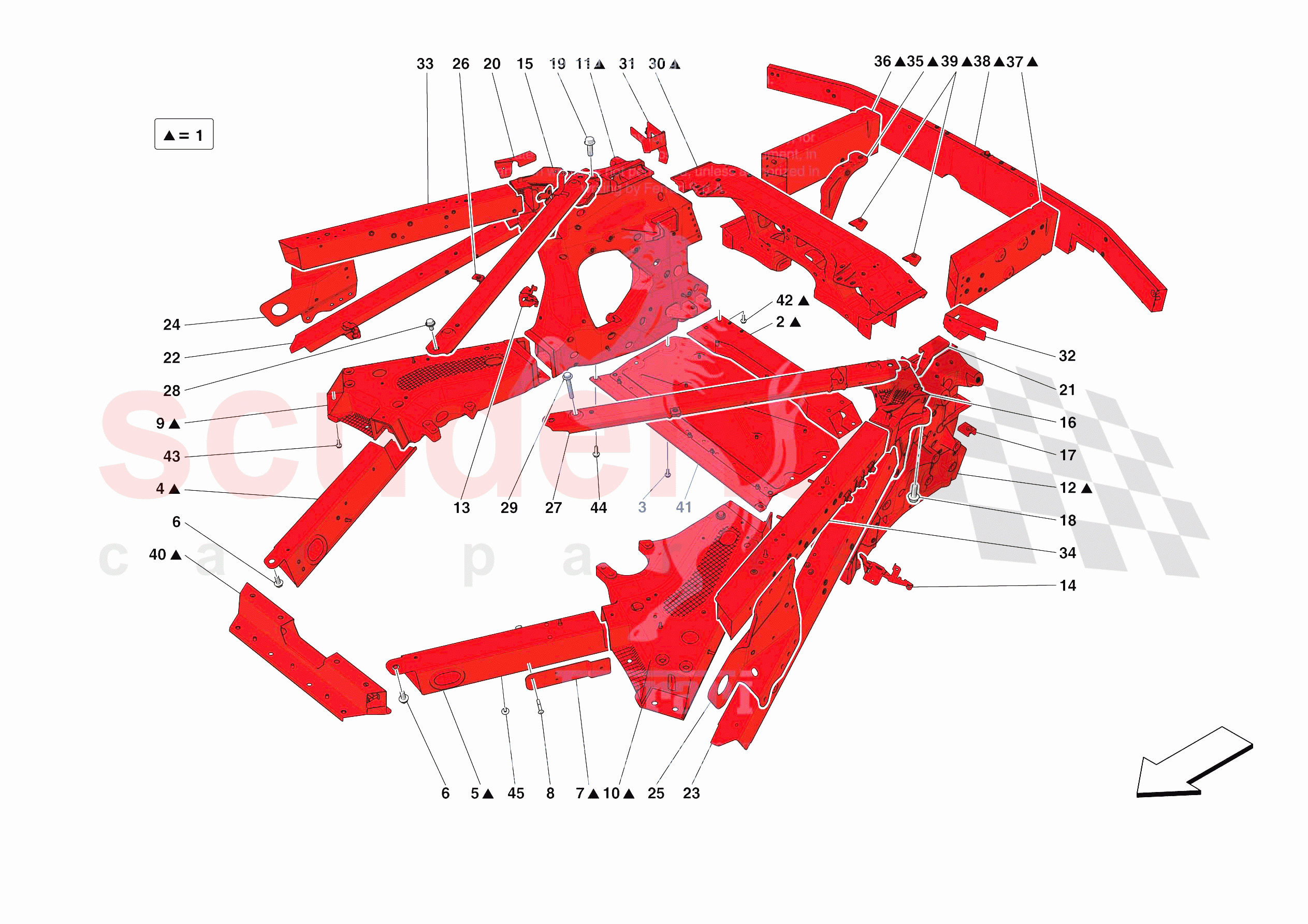 STRUCTURES AND ELEMENTS, REAR OF VEHICLE of Ferrari Ferrari SF90 XX Stradale Europe RH