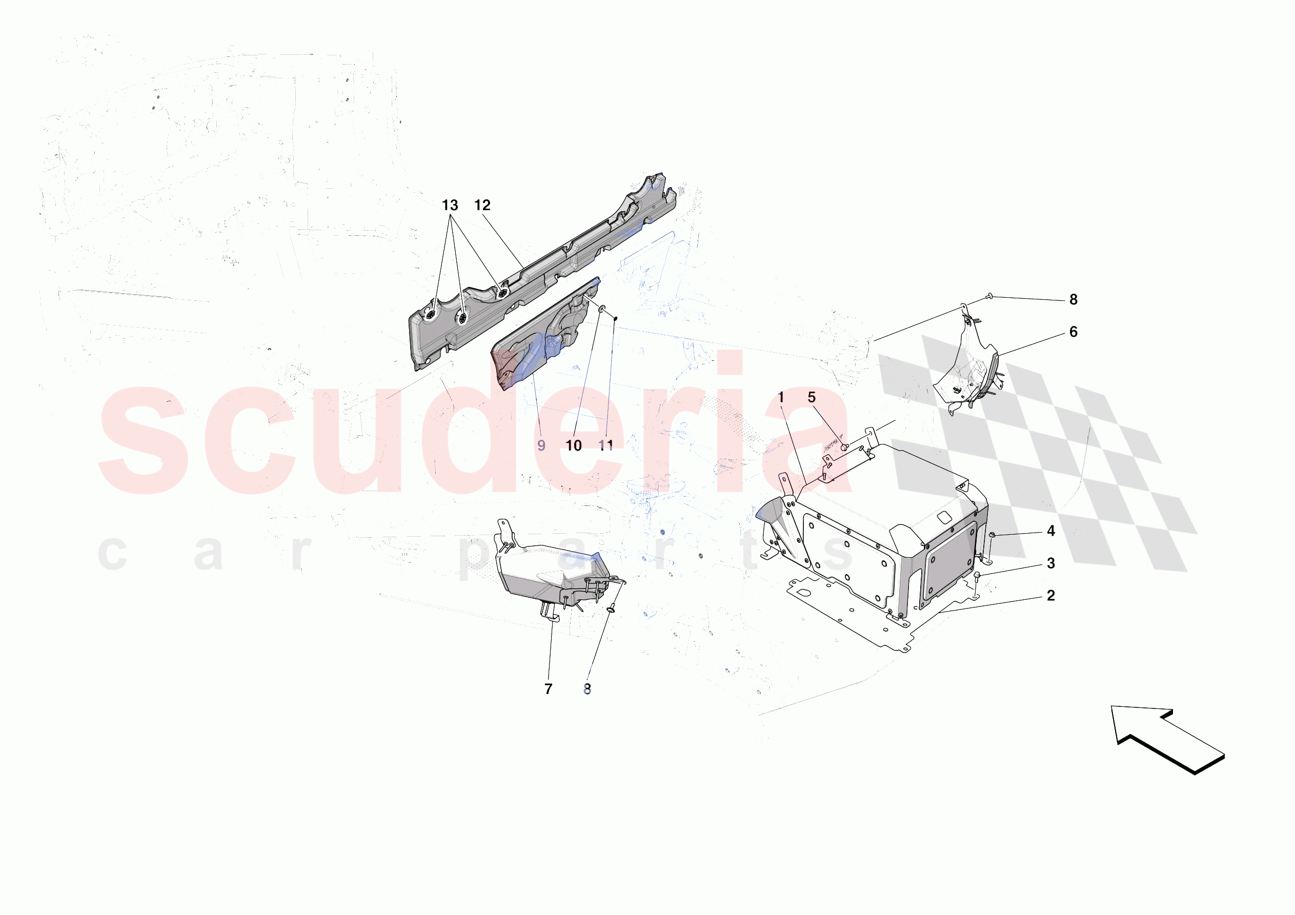 ENGINE COMPARTMENT INSULATION of Ferrari Ferrari SF90 XX Stradale Europe RH
