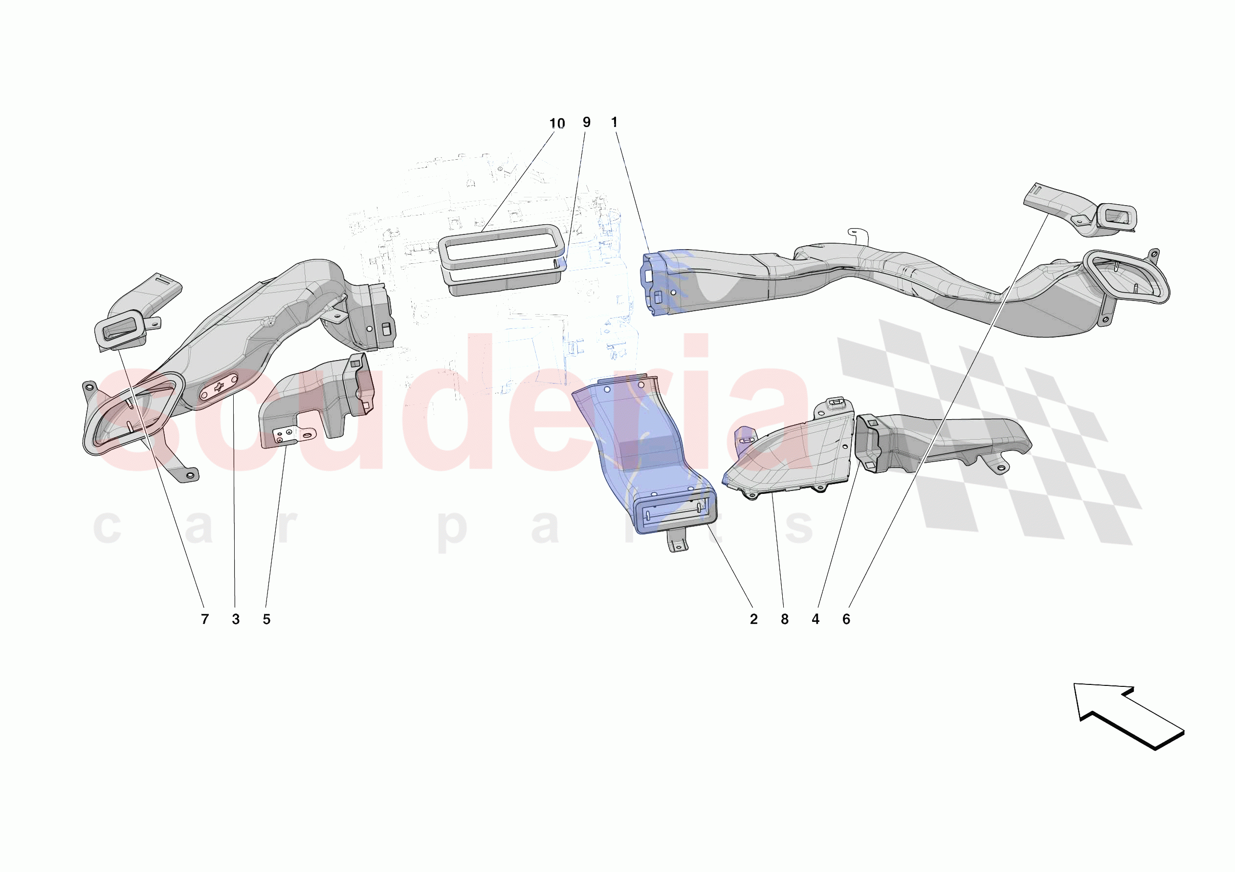 DASHBOARD - DUCTS -APPLICABLE FOR RHD- of Ferrari Ferrari SF90 XX Stradale Europe RH