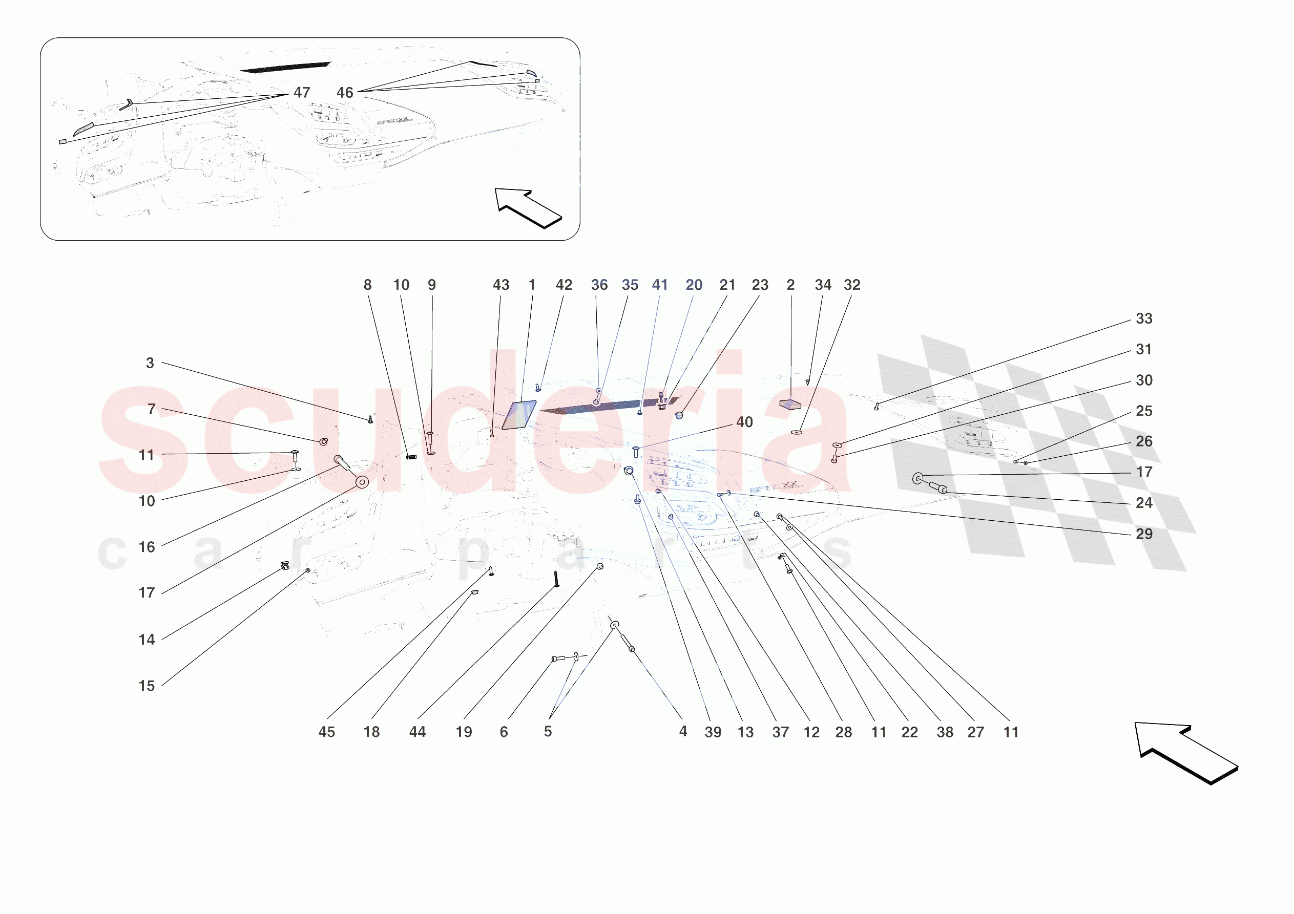 DASHBOARD - FASTENERS of Ferrari Ferrari SF90 XX Stradale Europe RH