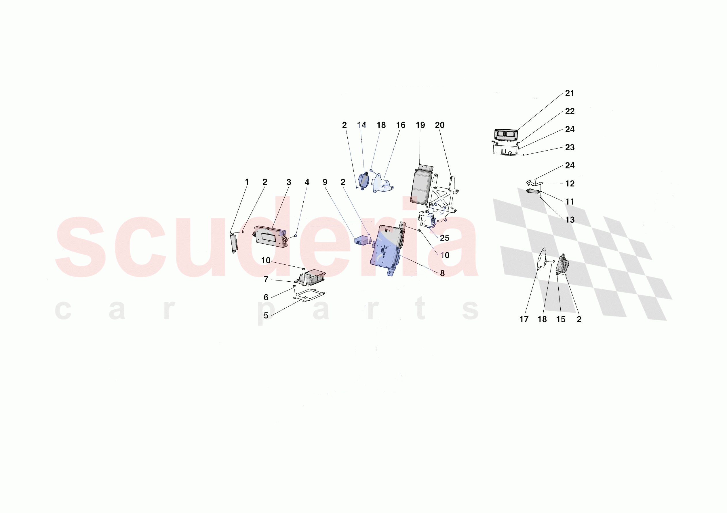 ELECTRICAL SYSTEM CONTROL UNITS of Ferrari Ferrari SF90 XX Stradale Europe RH