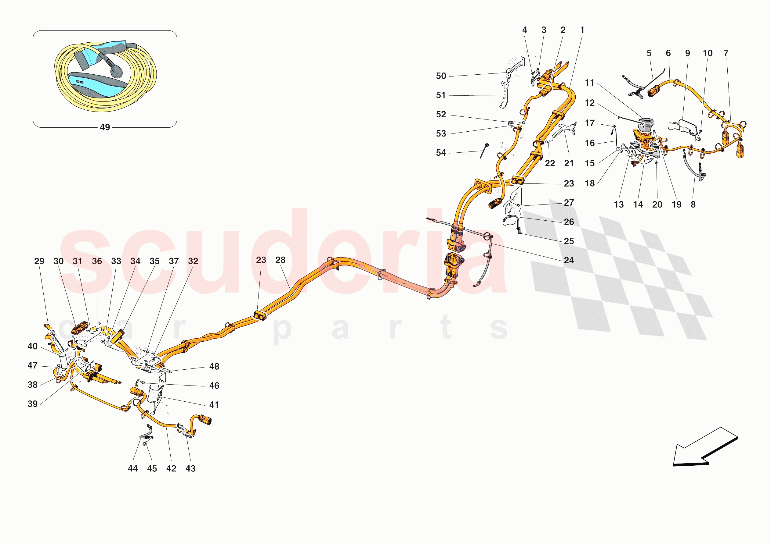 HIGH VOLTAGE WIRING HARNESSES of Ferrari Ferrari SF90 XX Stradale USA