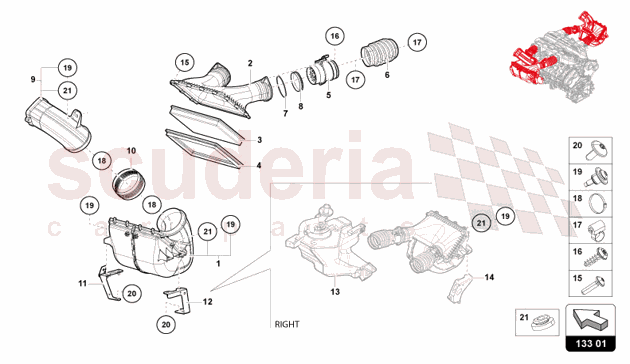 FILTER HOUSING of Lamborghini Lamborghini Revuelto Coupe