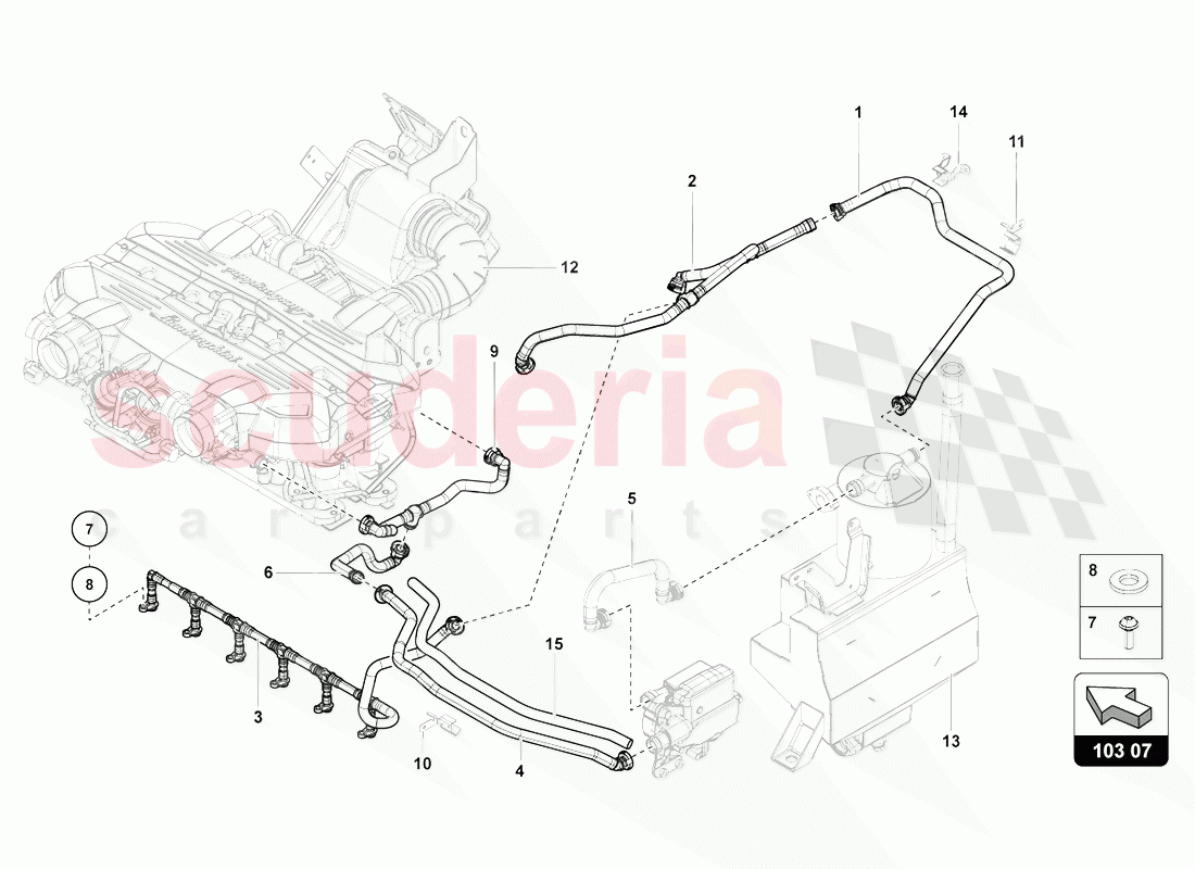 VENTILATION FOR CYLINDER HEAD COVER of Lamborghini Lamborghini Aventador LP770 SVJ Coupe