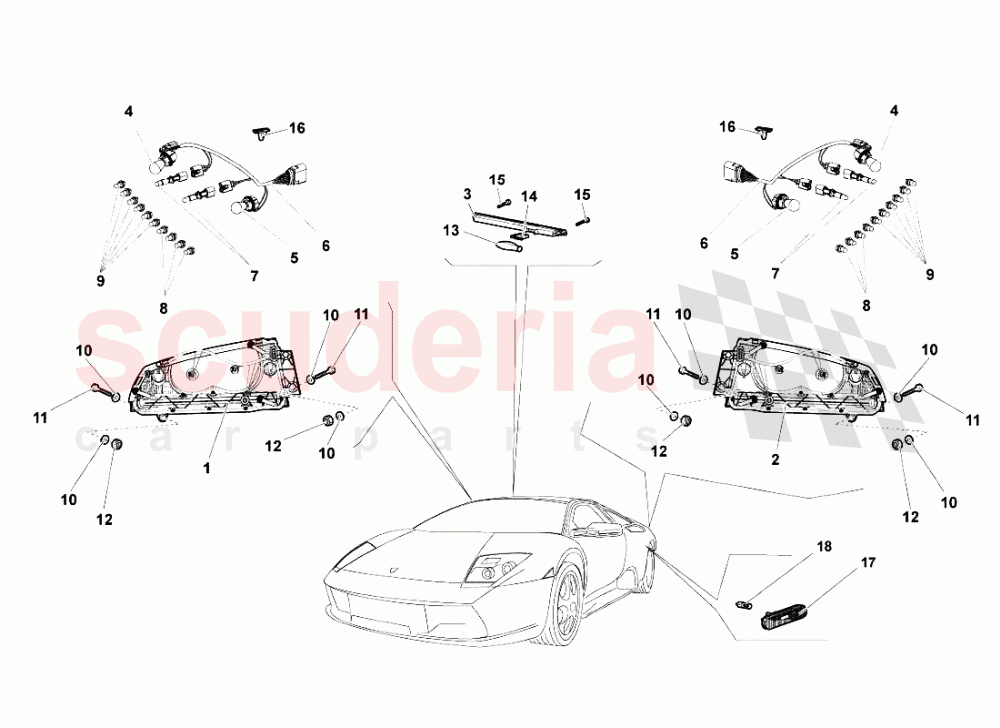 Lights 2 of Lamborghini Lamborghini Murcielago LP640