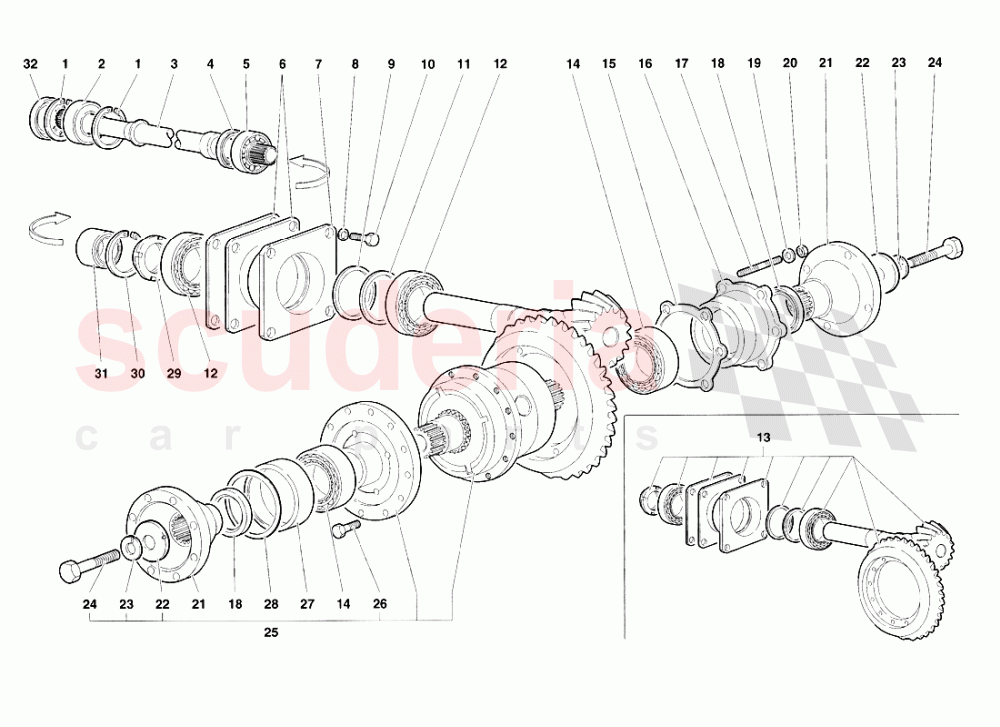 Rear Differential of Lamborghini Lamborghini Diablo VT Roadster (1998-2000)