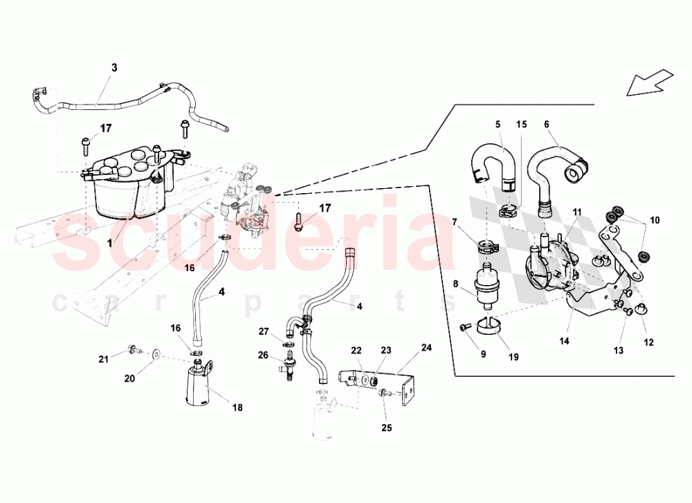 Vapor Filter of Lamborghini Lamborghini Gallardo LP560 Coupe