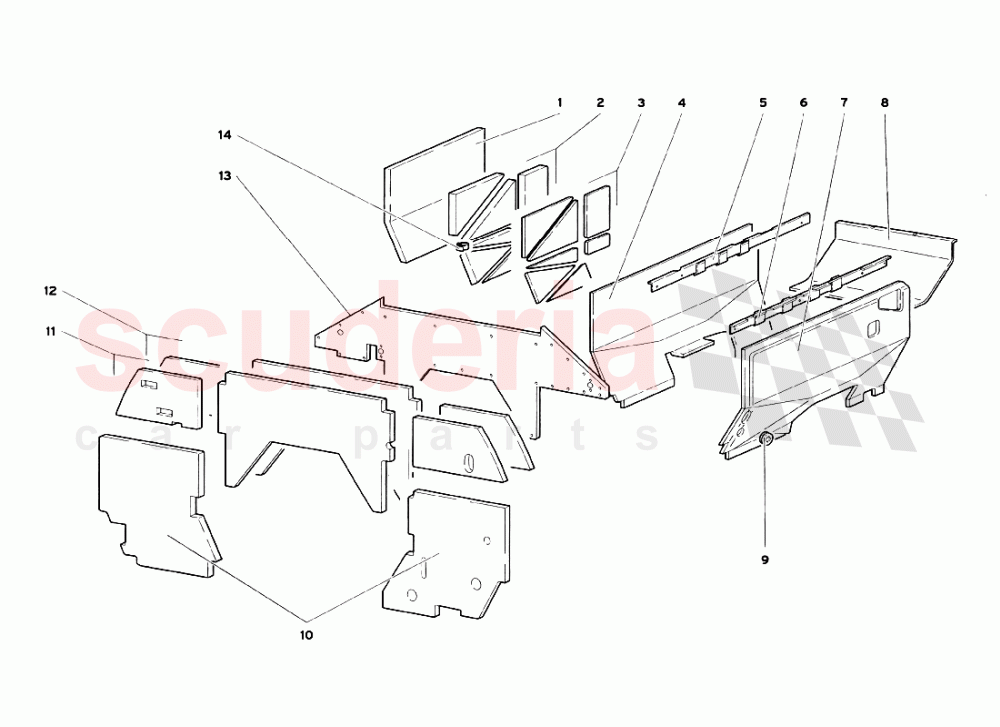 Engine Compartment Insulating Panels of Lamborghini Lamborghini Diablo SV (1999)