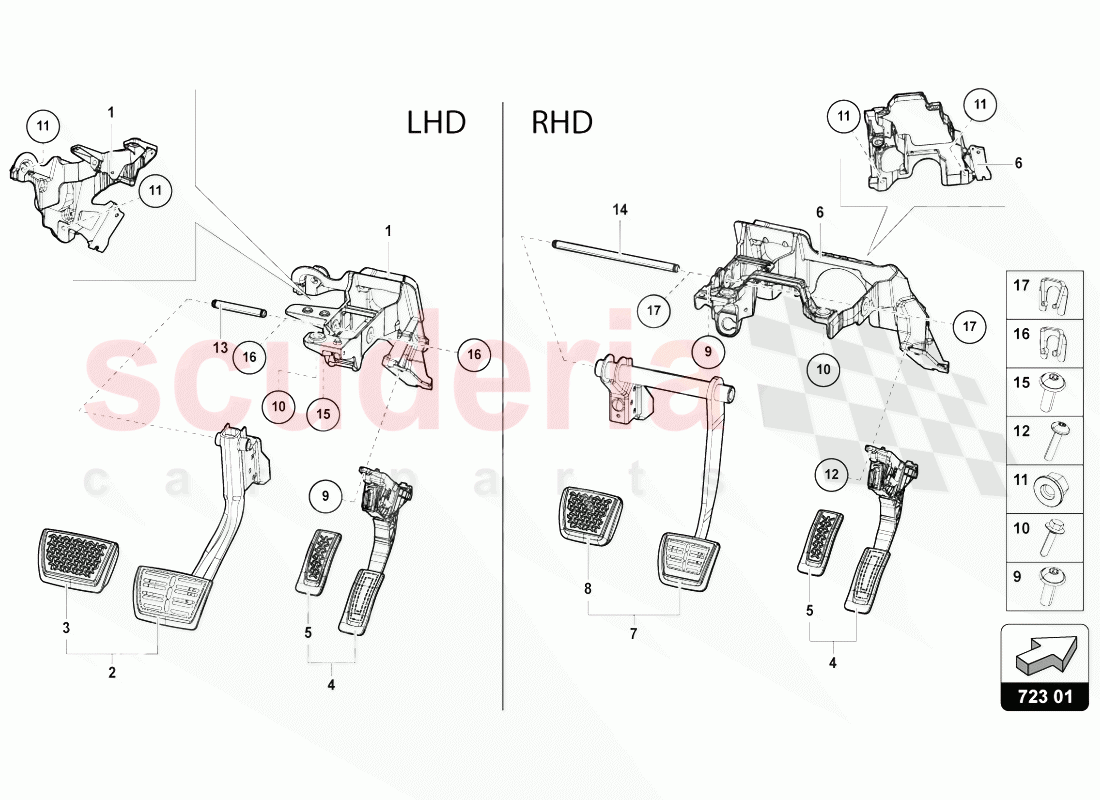 BRAKE AND ACCEEL, LEVER MECH of Lamborghini Lamborghini Urus (2018-2019)
