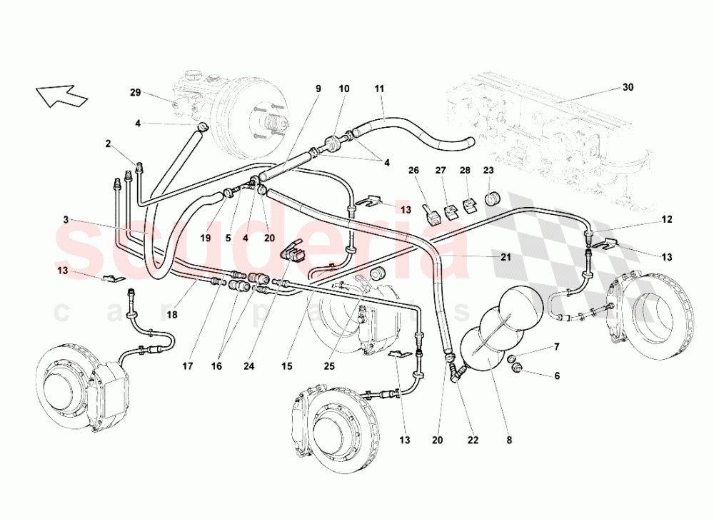 Brake System of Lamborghini Lamborghini Murcielago LP640 Roadster