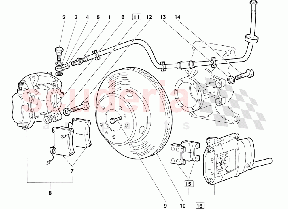 Rear Brakes (Valid for June 1992 Version) of Lamborghini Lamborghini Diablo (1990-1998)