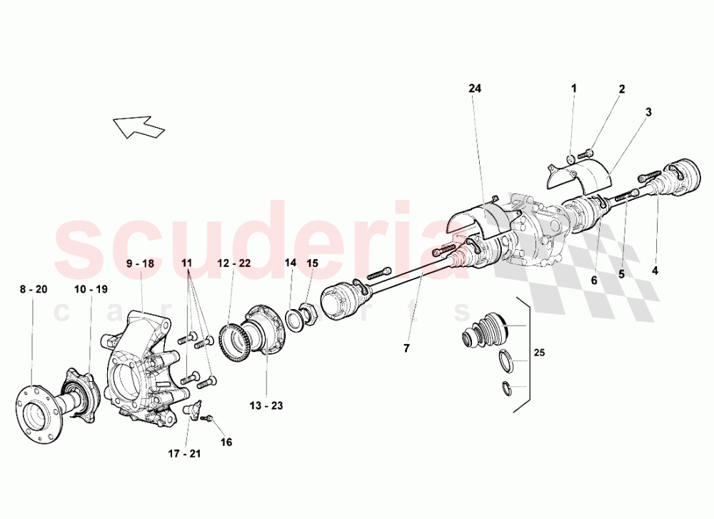 Rear Drive Shaft of Lamborghini Lamborghini Murcielago LP640 Roadster
