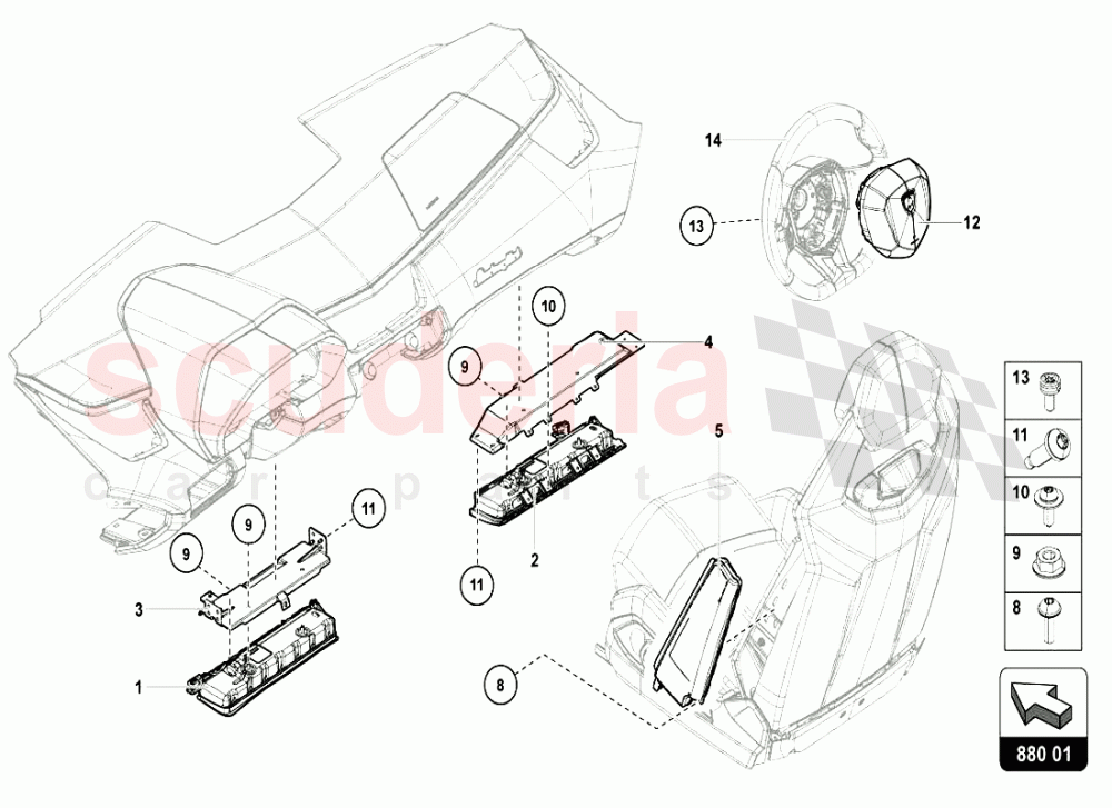 AIRBAG UNIT of Lamborghini Lamborghini Aventador LP720 Roadster