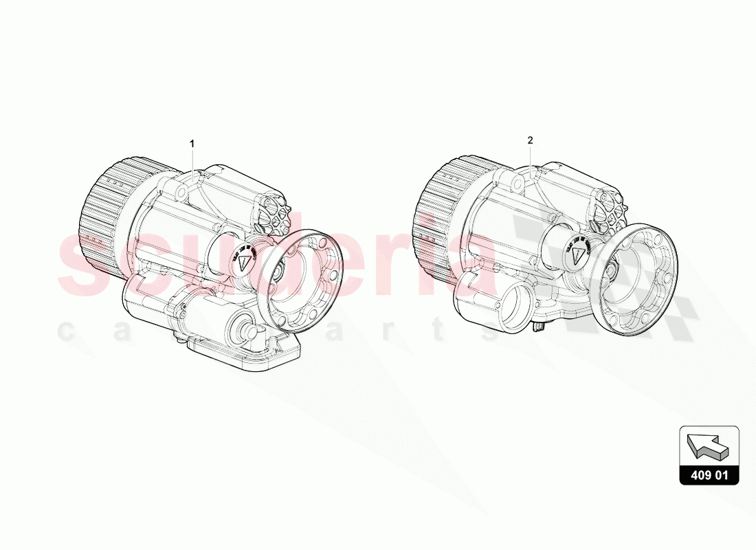 FRONT AXLE DIFFERENTIAL of Lamborghini Lamborghini Aventador LP770 SVJ Coupe
