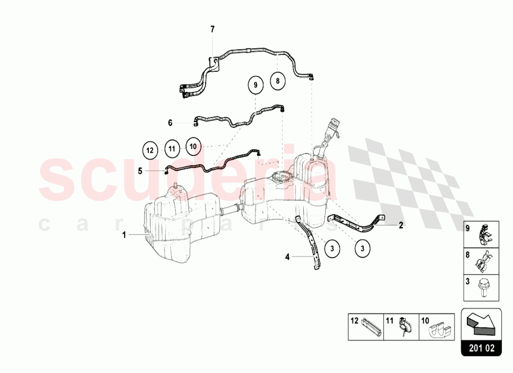RH FUEL TANK of Lamborghini Lamborghini Huracan LP610 Coupe
