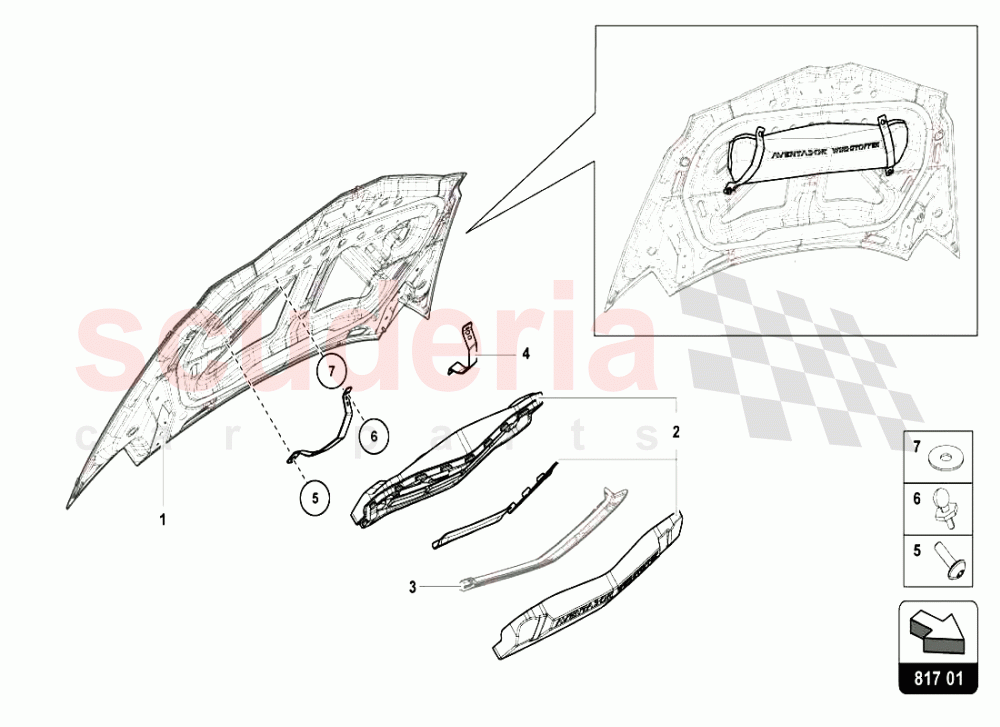 WIND DEFLECTOR 1 of Lamborghini Lamborghini Aventador LP720 Roadster