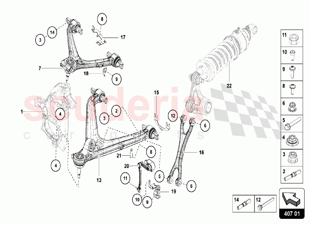 Front Crosspiece - Suspension of Lamborghini Lamborghini Aventador LP740 S